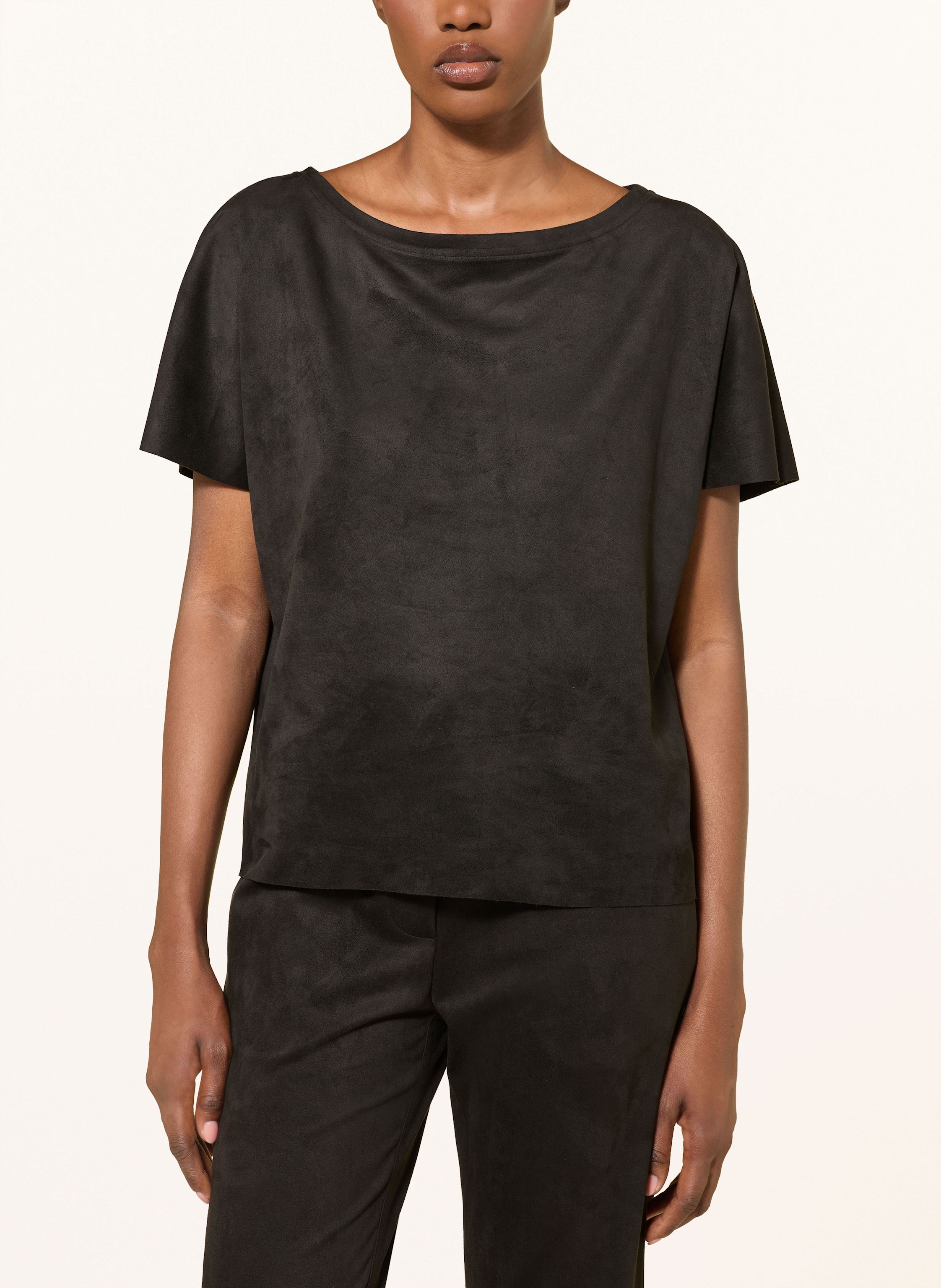 Thumbnail - Juvia T-Shirt Fidelia In Lederoptik schwarz