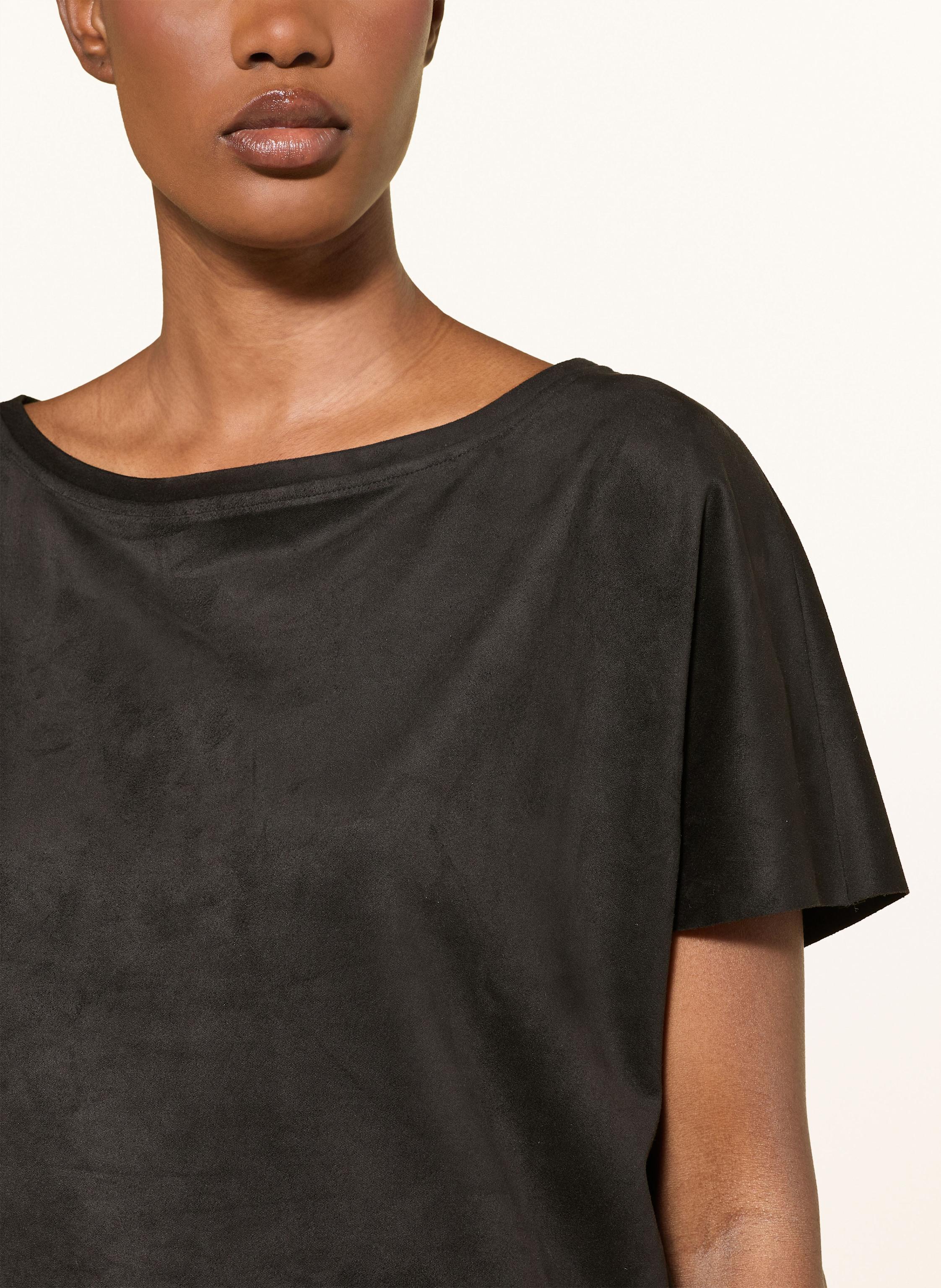 Thumbnail - Juvia T-Shirt Fidelia In Lederoptik schwarz