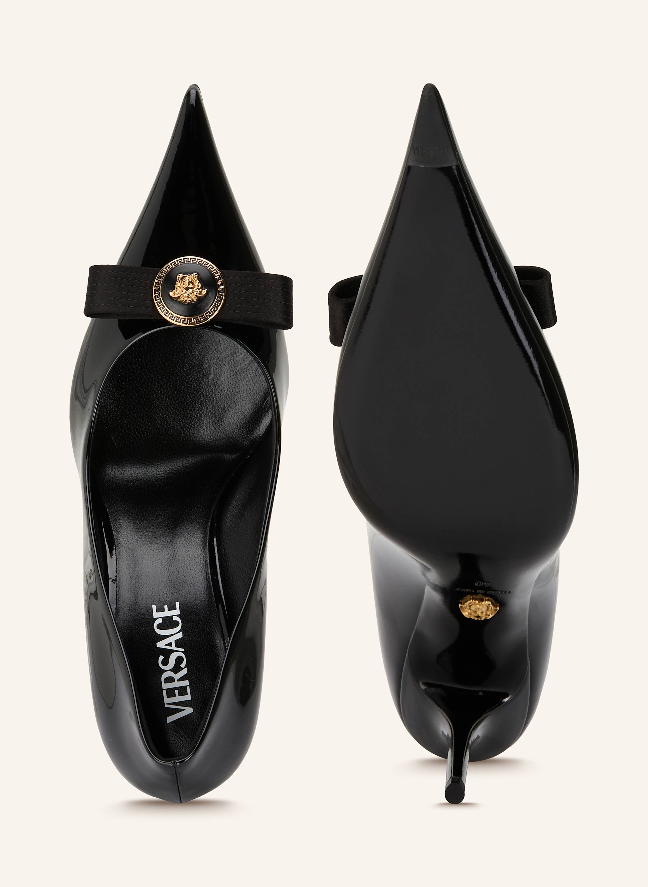 Thumbnail - Versace Lack-Pumps schwarz