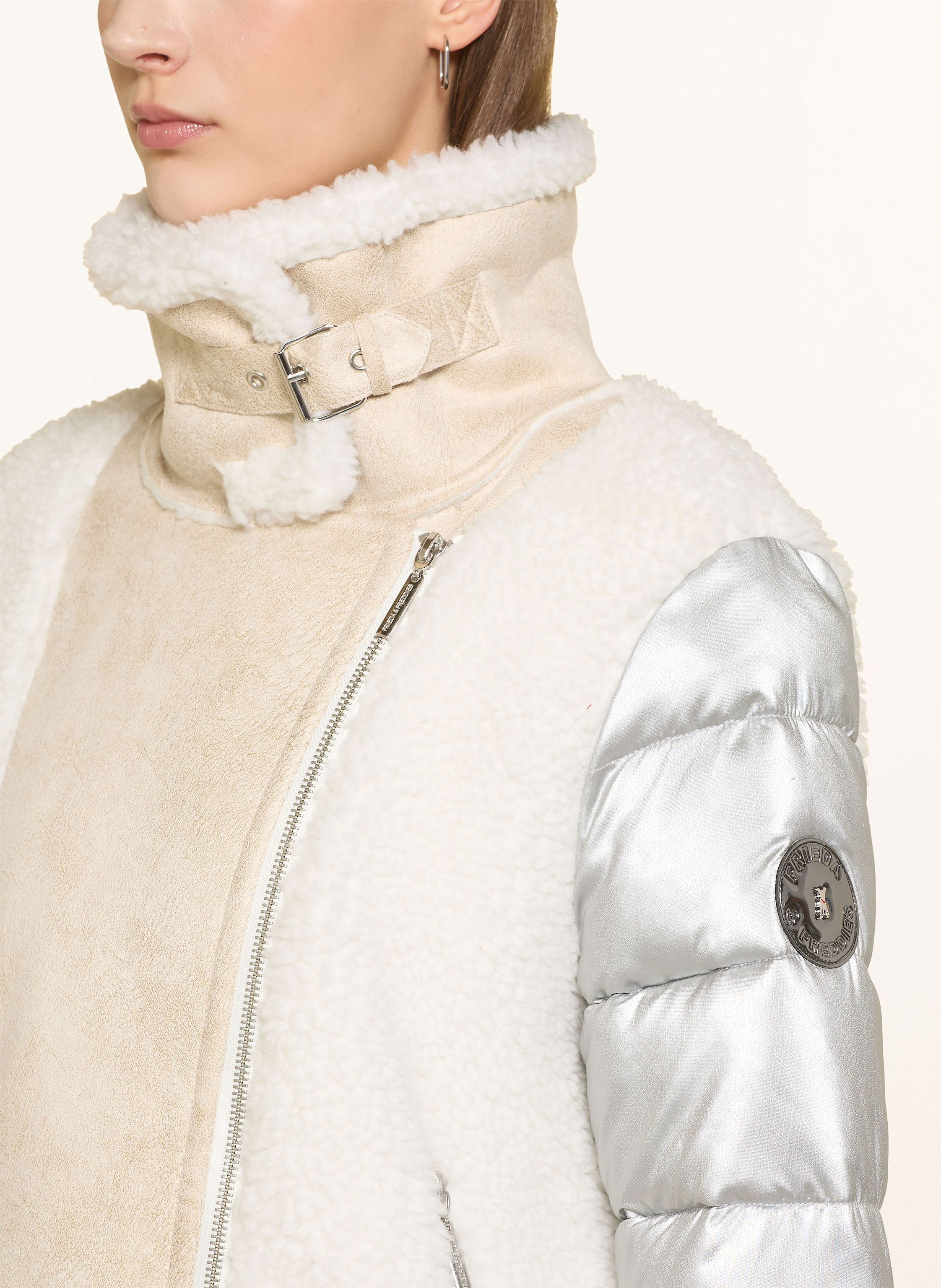 Thumbnail - Frieda & Freddies Daunenjacke Fiona Im Materialmix weiss
