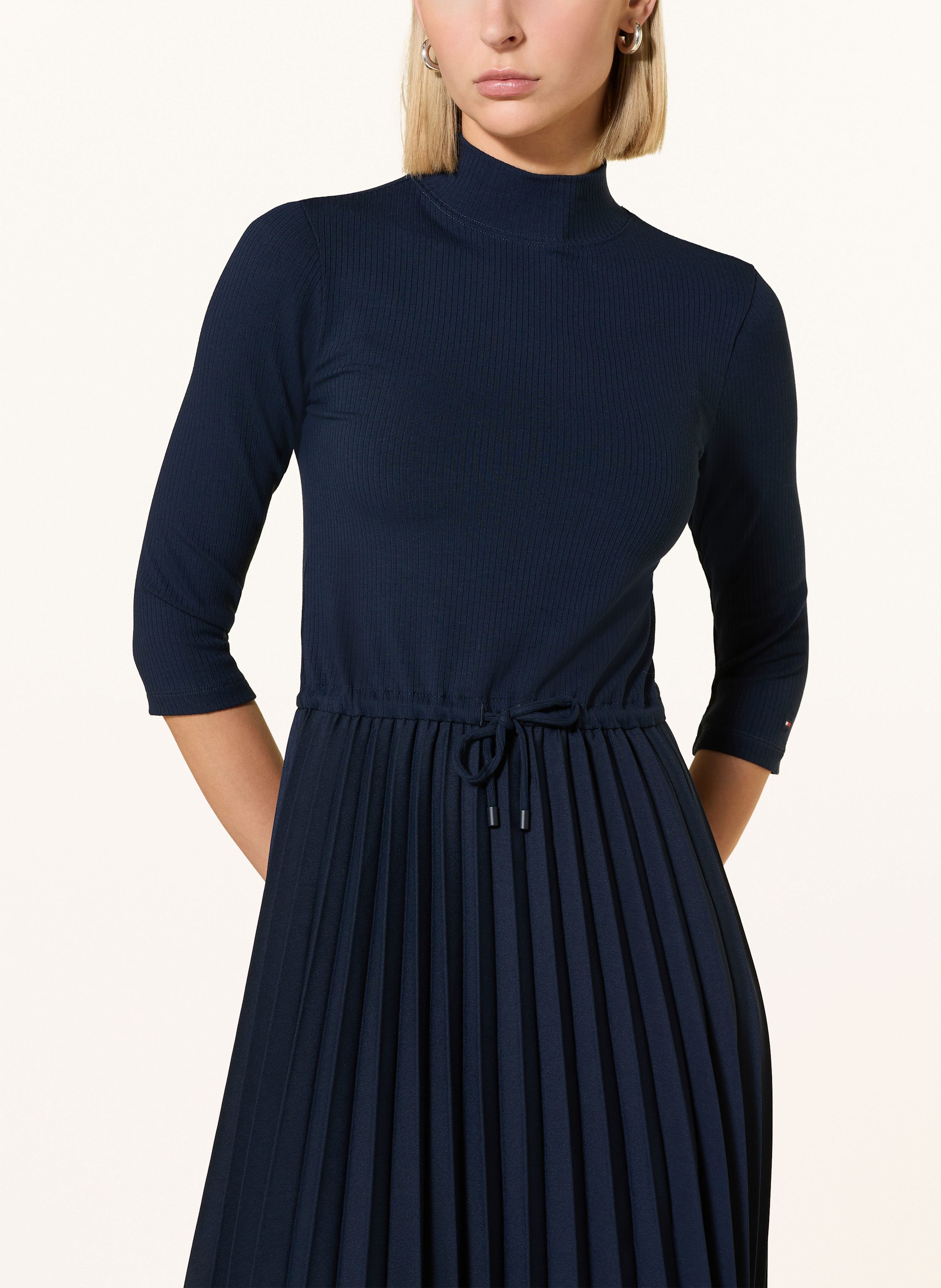 Thumbnail - Tommy Hilfiger Kleid Im Materialmix Mit 3/4-Arm blau