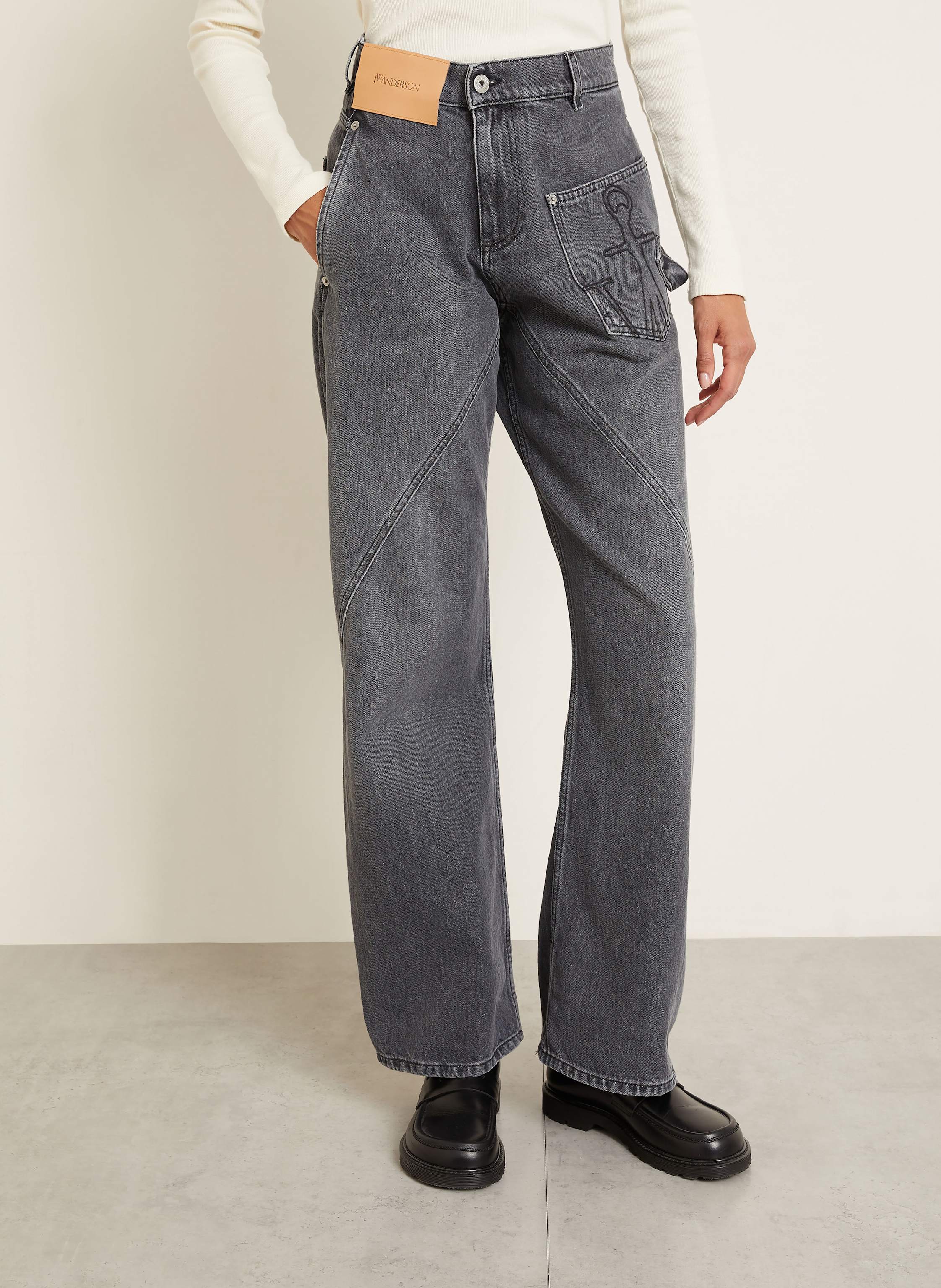 Thumbnail - Jw Anderson Boyfriend Jeans Twisted grau