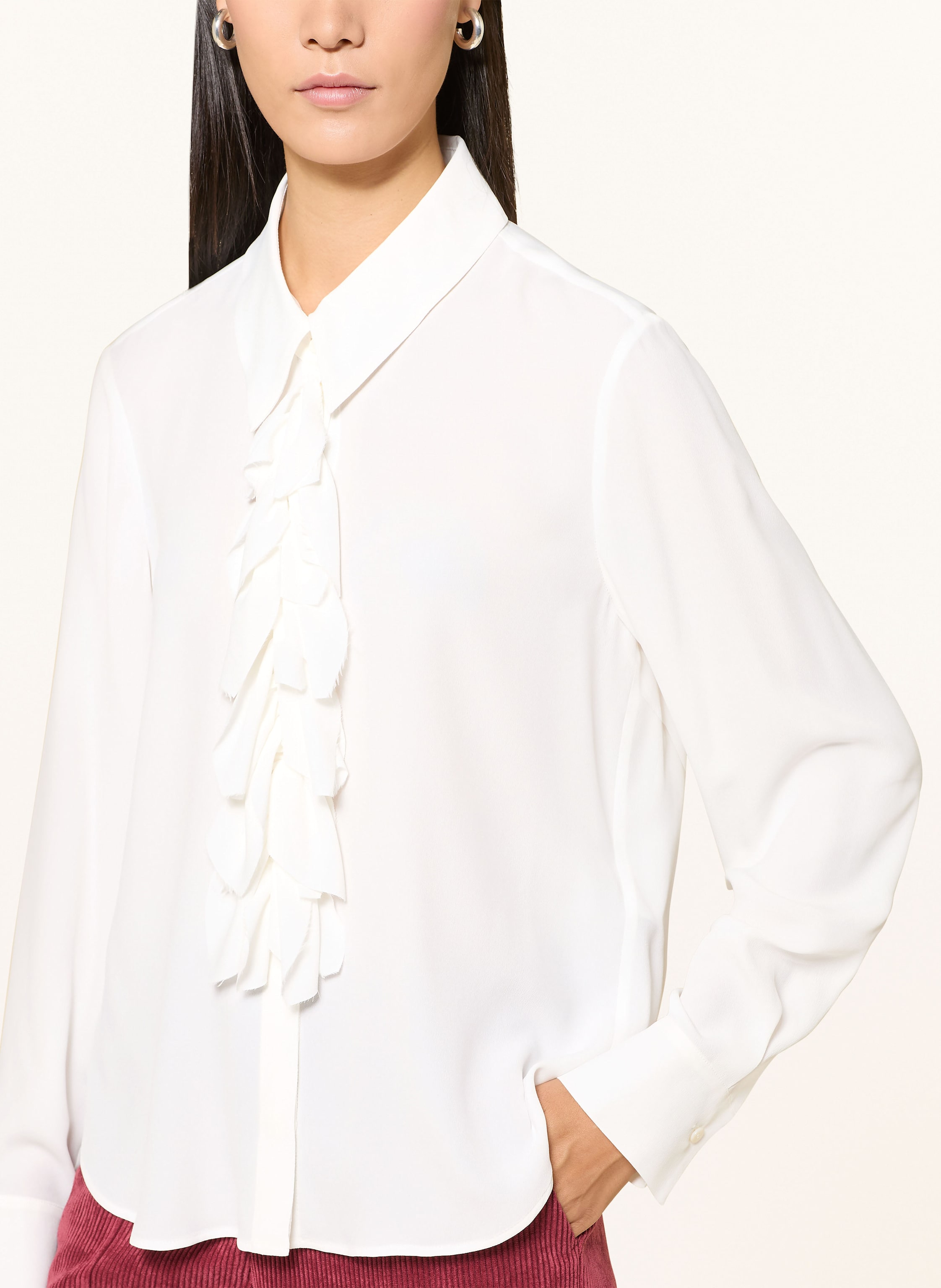 Thumbnail - Luisa Cerano Hemdbluse Mit Seide Und Rüschen weiss