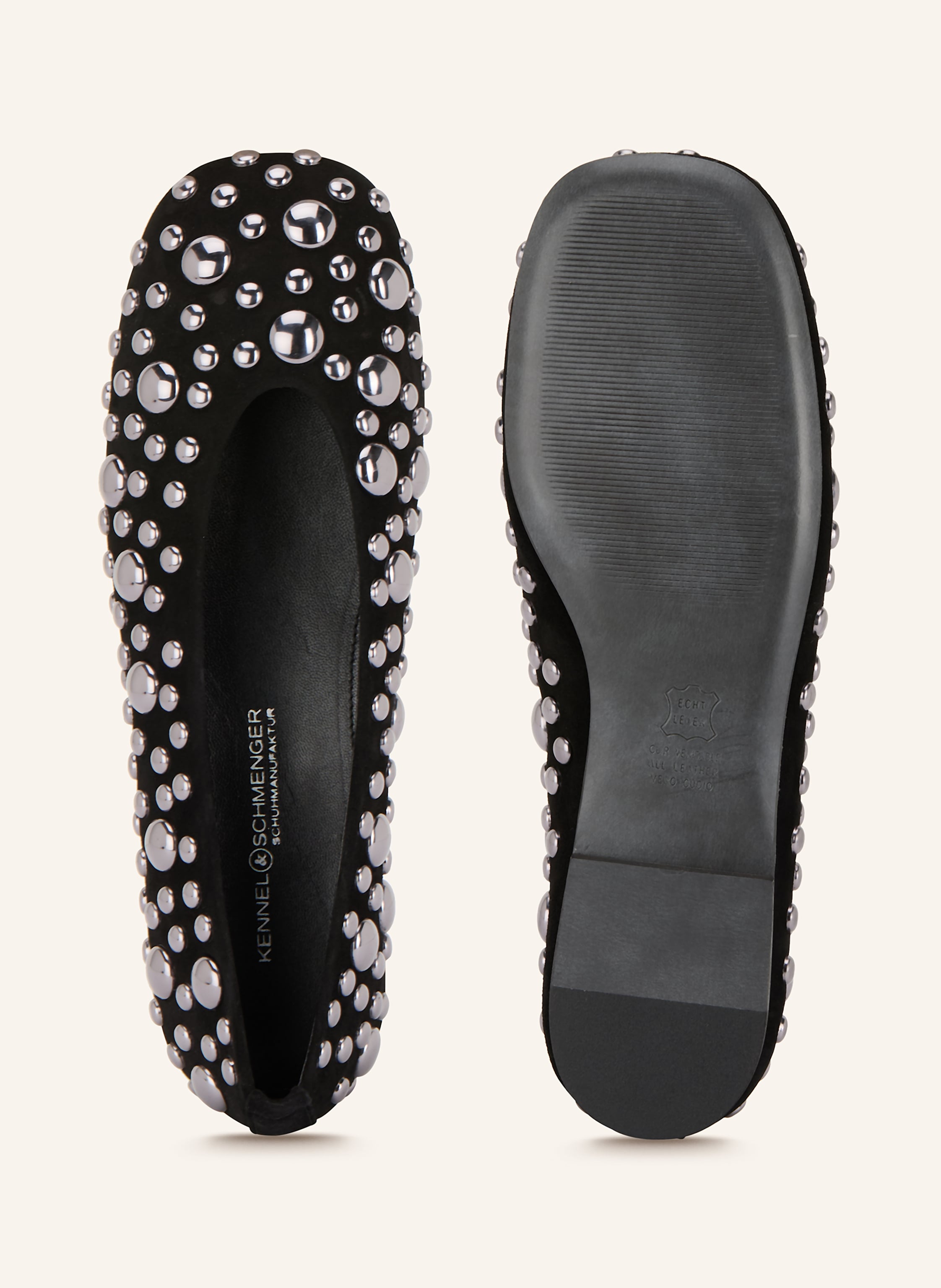 Thumbnail - Kennel & Schmenger Ballerinas Blair Mit Nieten schwarz