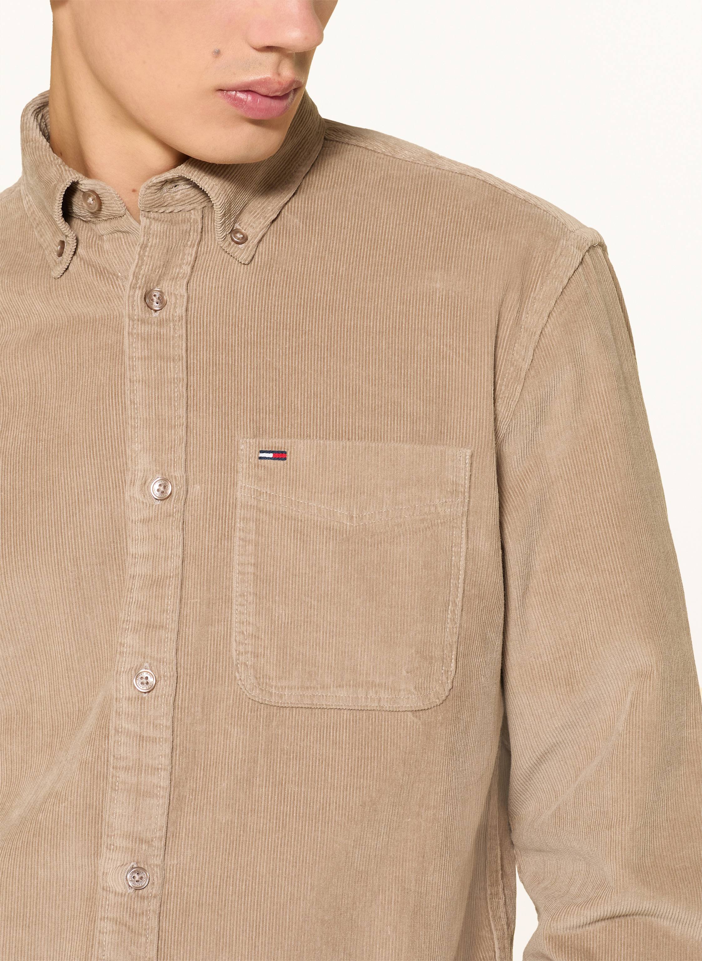 Thumbnail - Tommy Jeans Cordhemd Regular Fit beige