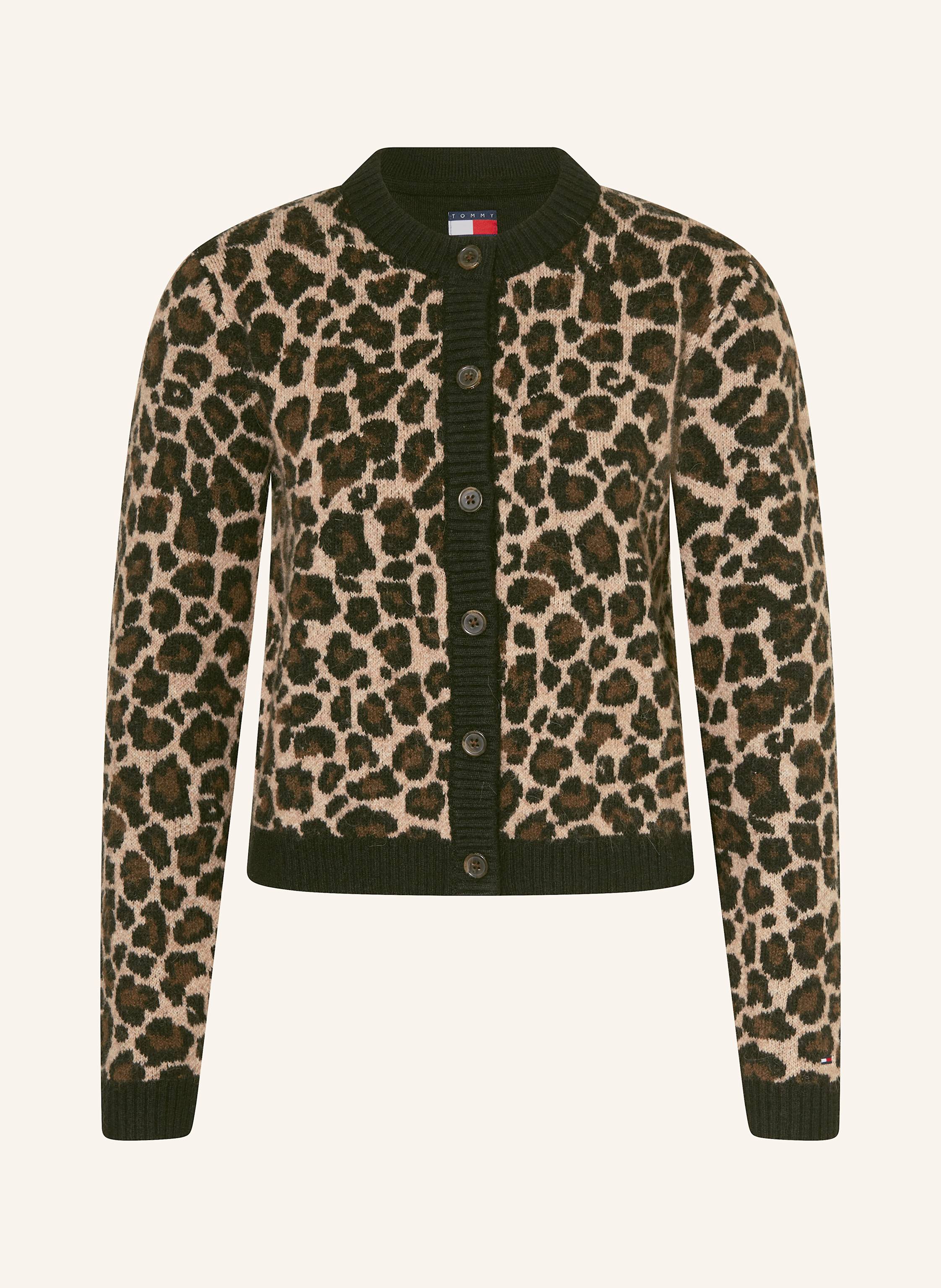 TOMMY JEANS Cardigan in light brown/ brown/ black