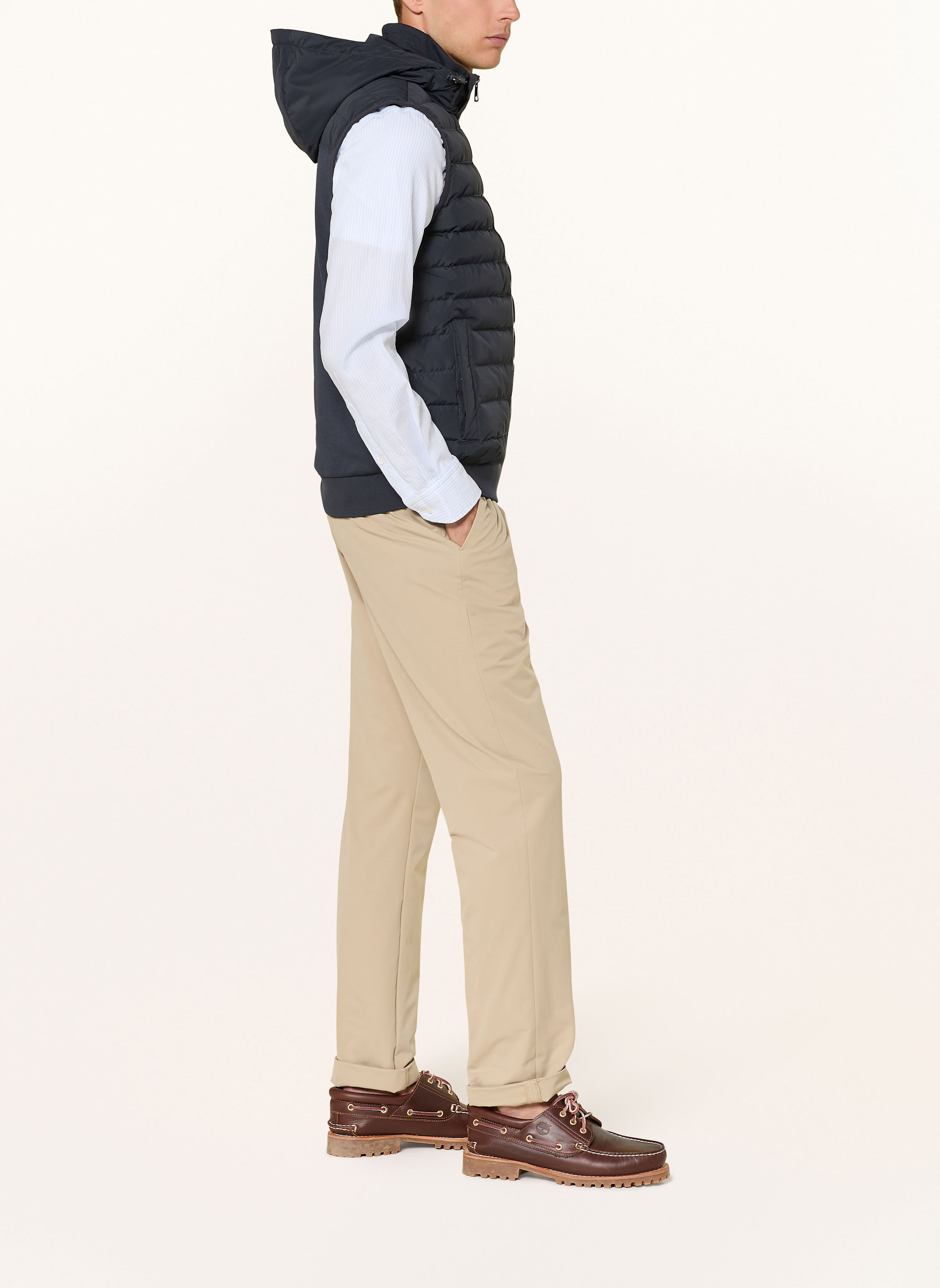 Thumbnail - Tommy Hilfiger Steppweste Im Materialmix Mit Abnehmbarer Kapuze blau