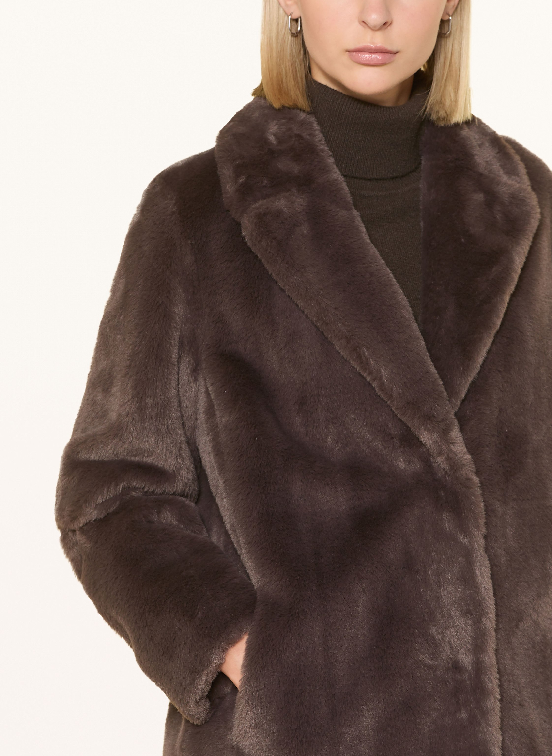 Thumbnail - White Label Kunstfell-Mantel braun