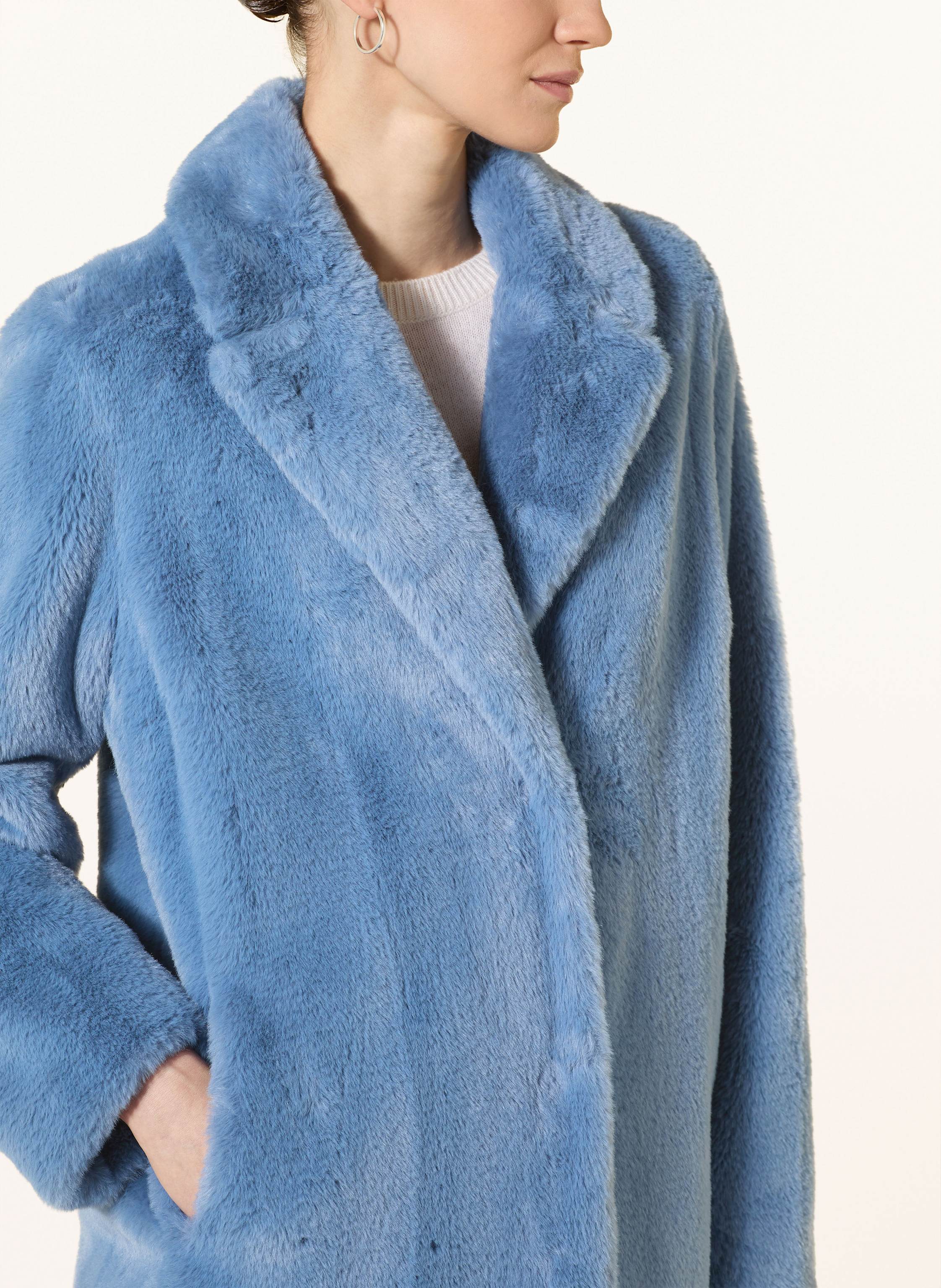 Thumbnail - White Label Kunstfell-Mantel blau