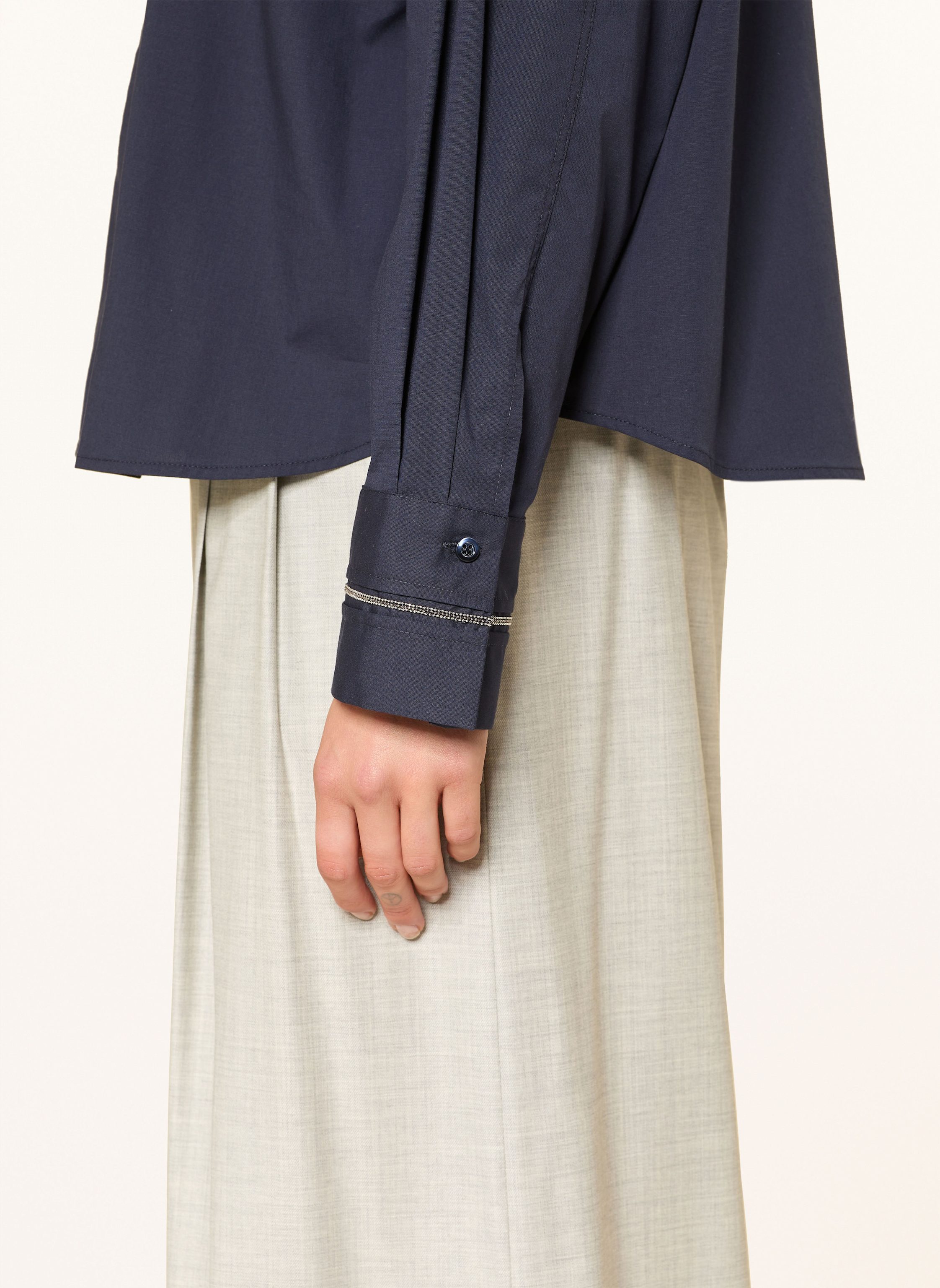 Thumbnail - Peserico Hemdbluse Mit Schmucksteinen blau