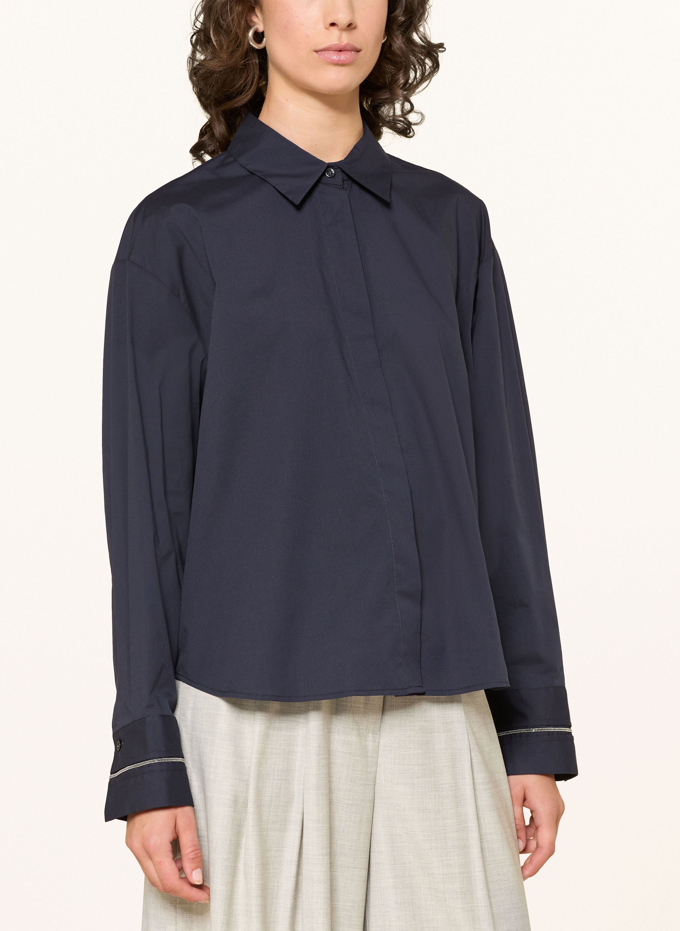 Thumbnail - Peserico Hemdbluse Mit Schmucksteinen blau