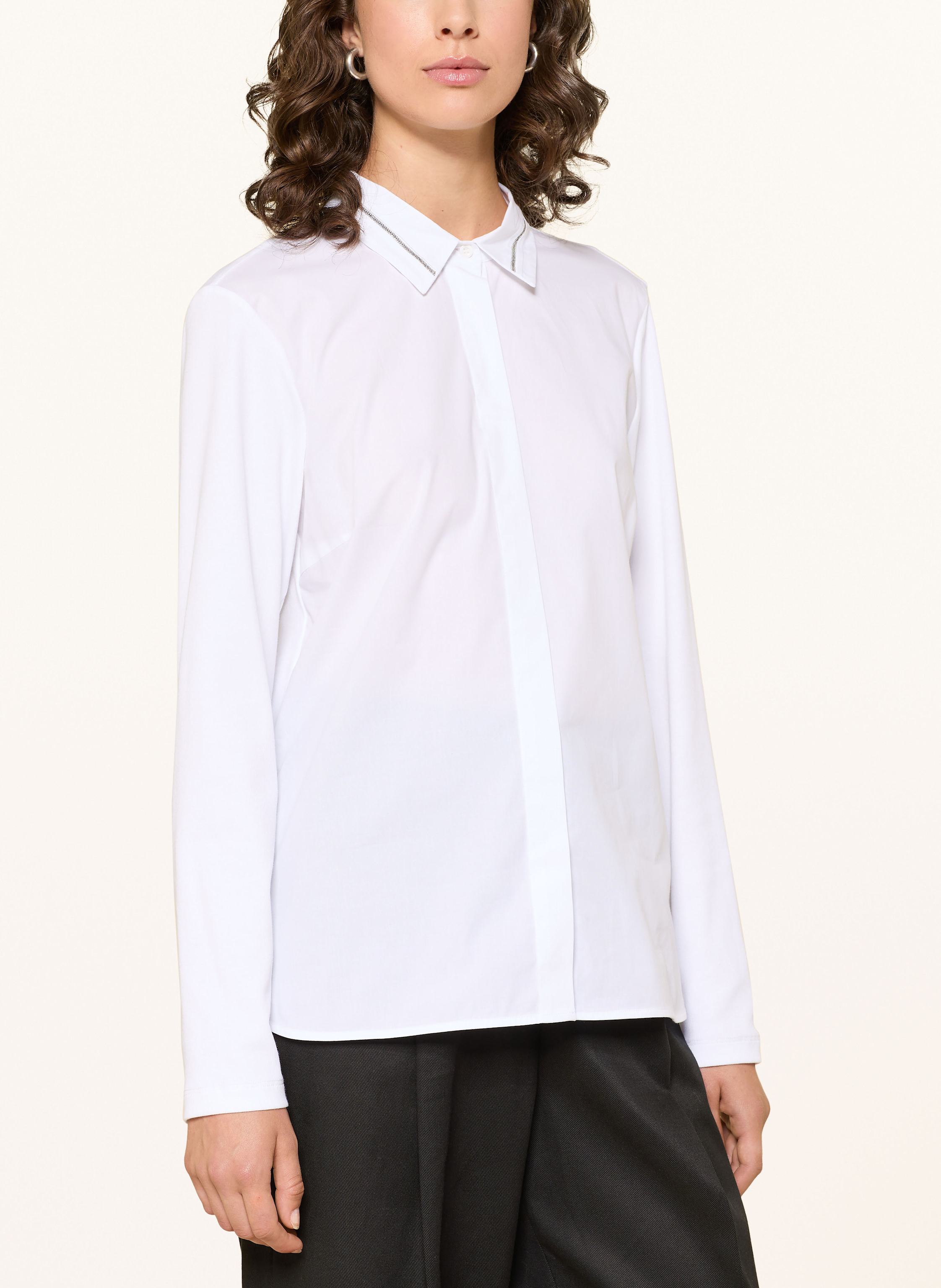 Thumbnail - Peserico Hemdbluse Im Materialmix weiss