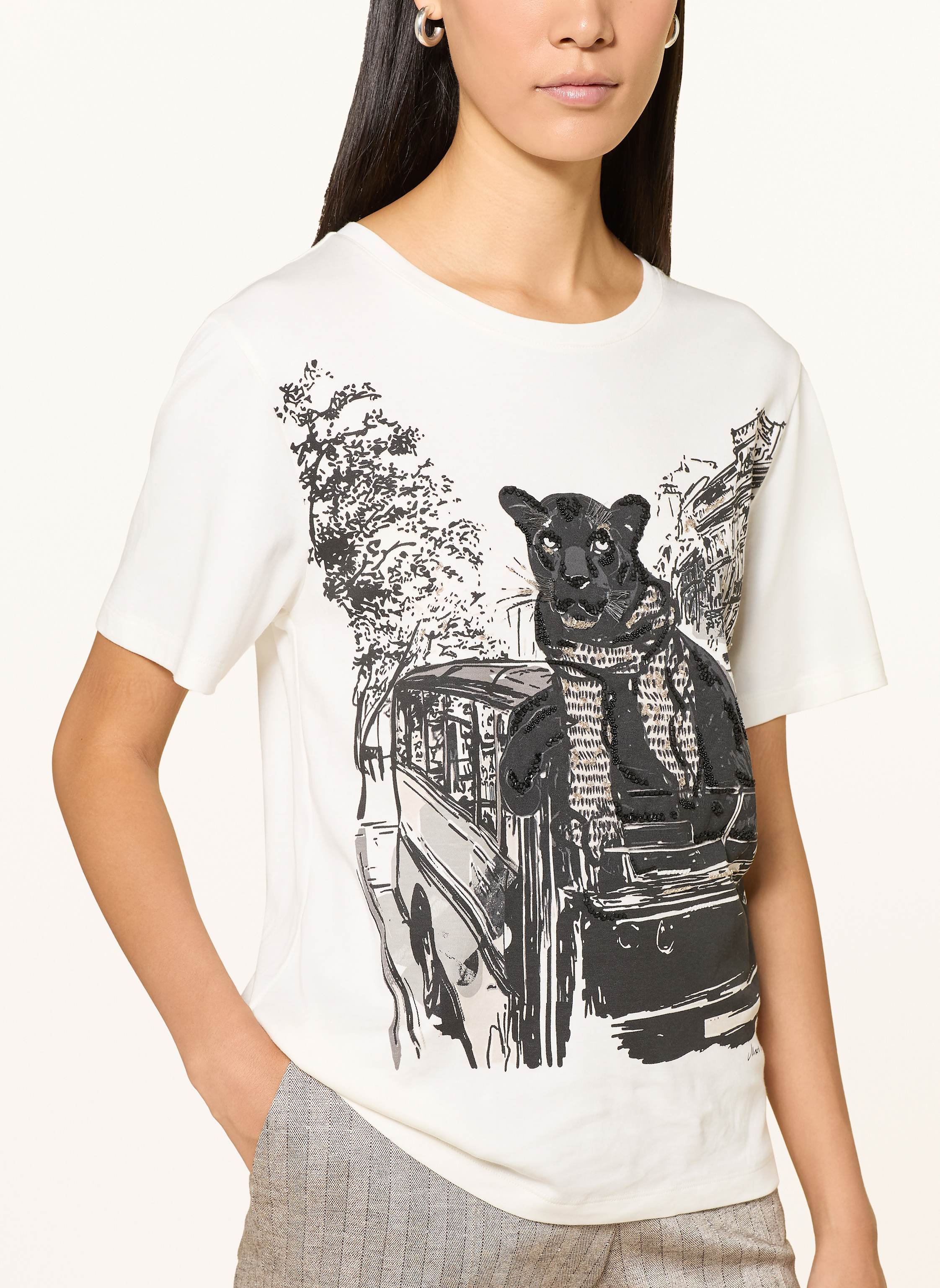 Thumbnail - Marc Cain T-Shirt Mit Schmucksteinen weiss