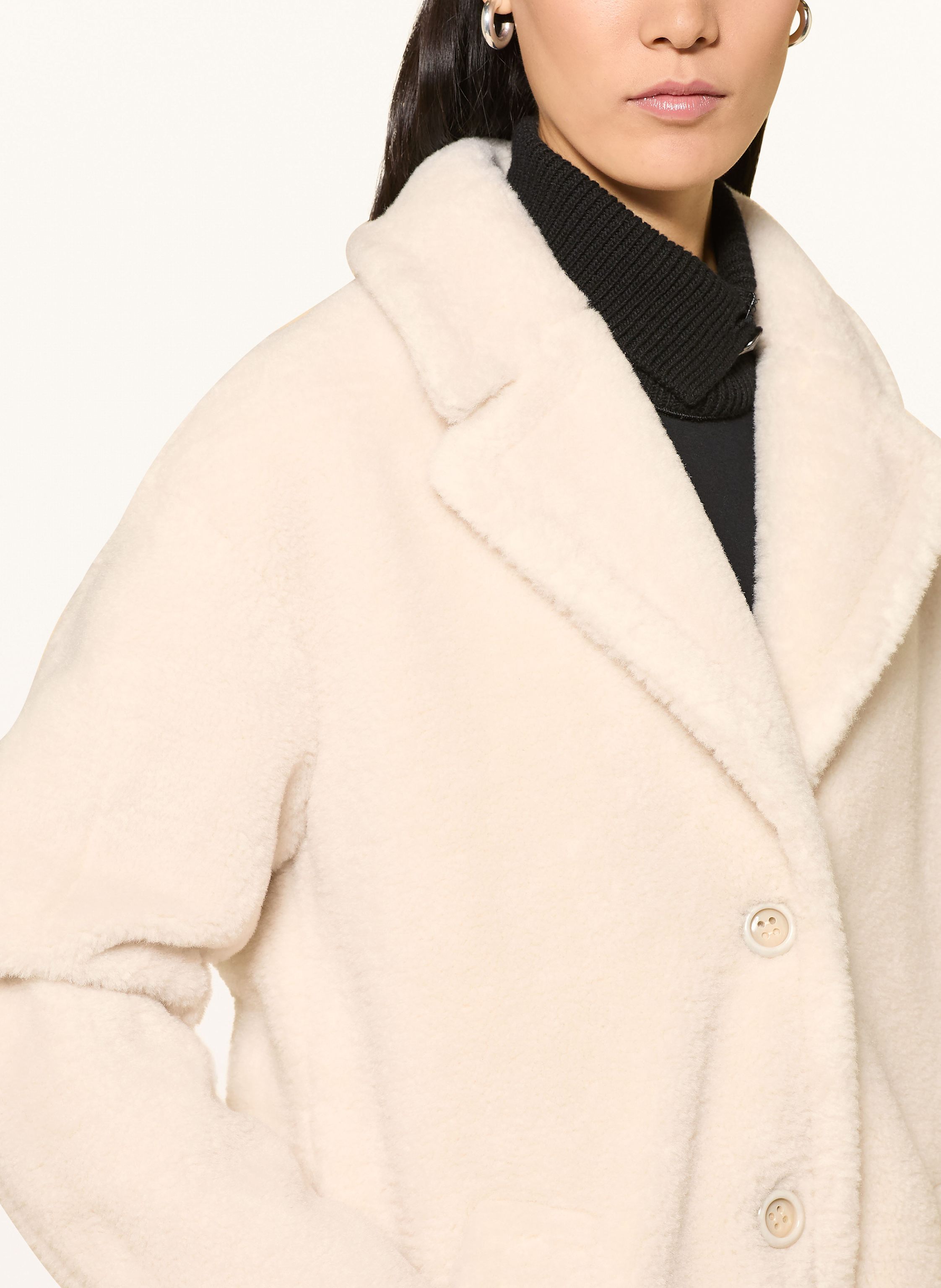 Thumbnail - Marc Cain Kunstfell-Mantel beige