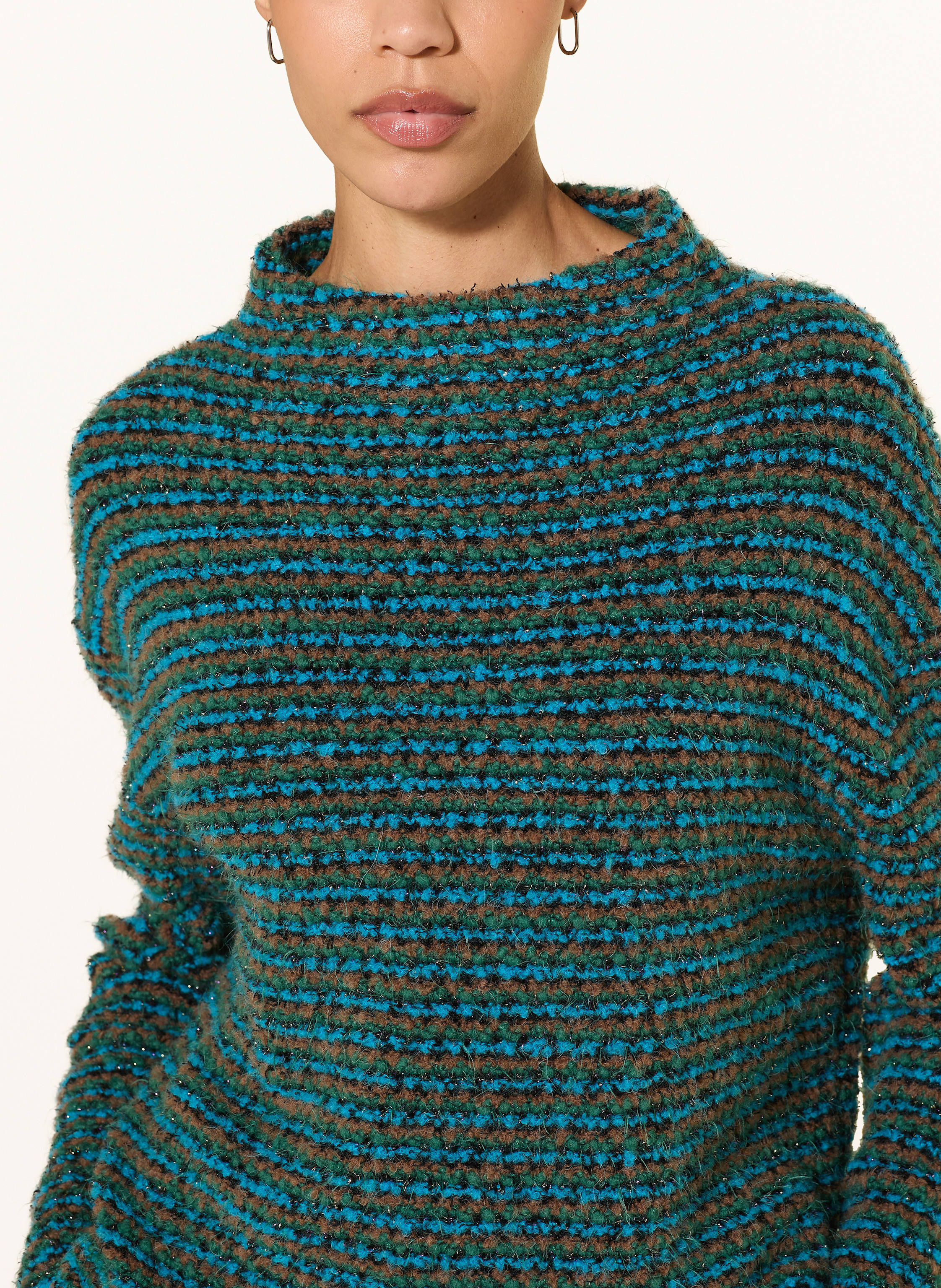 Thumbnail - Marc Cain Bouclé-Pullover Mit Glitzergarn gruen