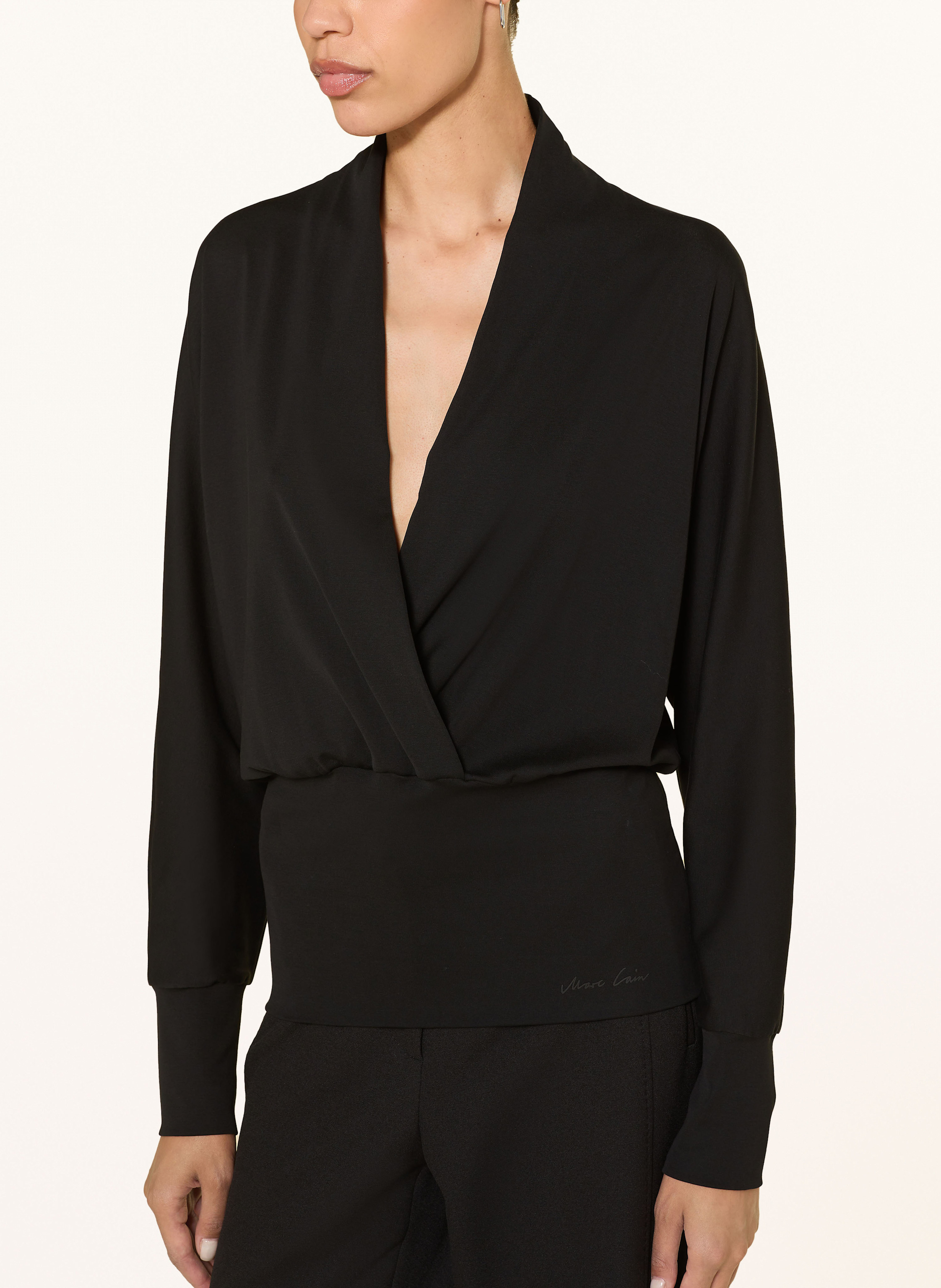 Thumbnail - Marc Cain Longsleeve In Wickeloptik schwarz