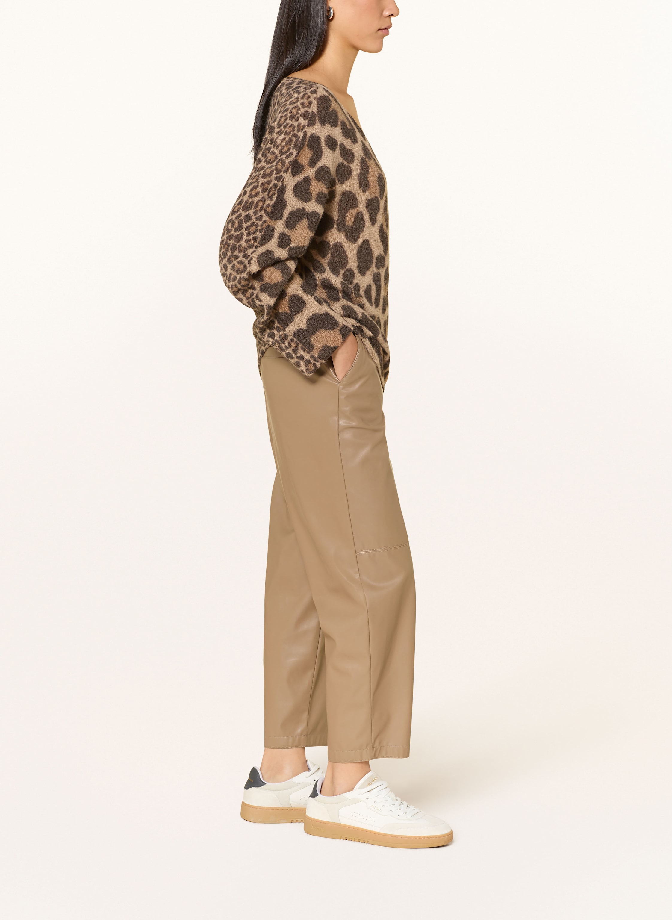 Thumbnail - Marc Cain Hose Ranchi In Lederoptik braun