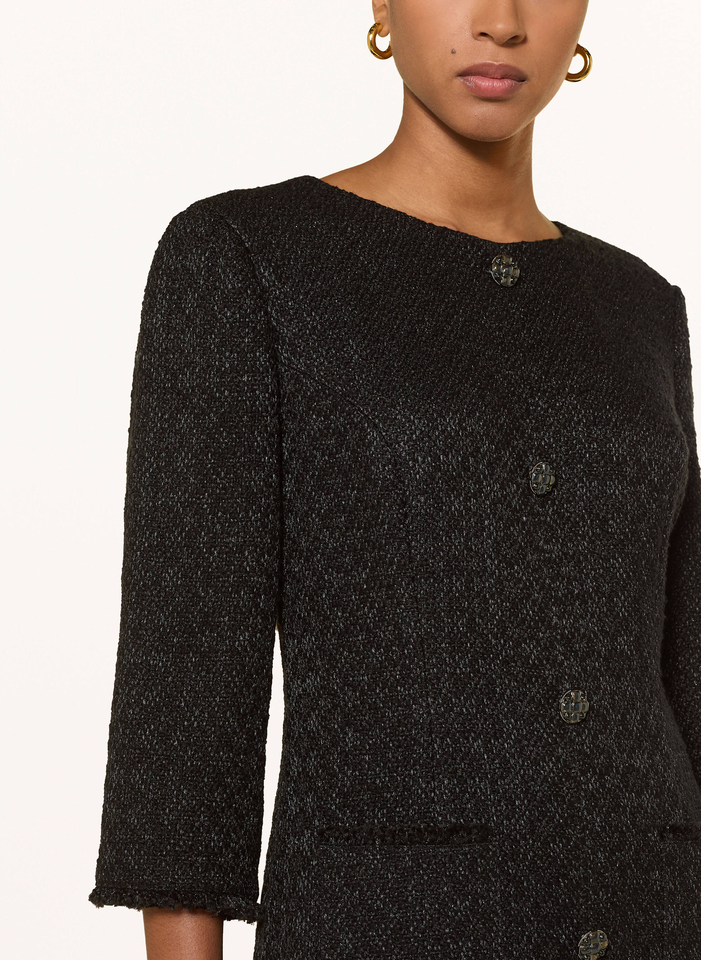 Thumbnail - Marc Cain Bouclé-Kleid Mit Glitzergarn Und 3/4-Arm schwarz