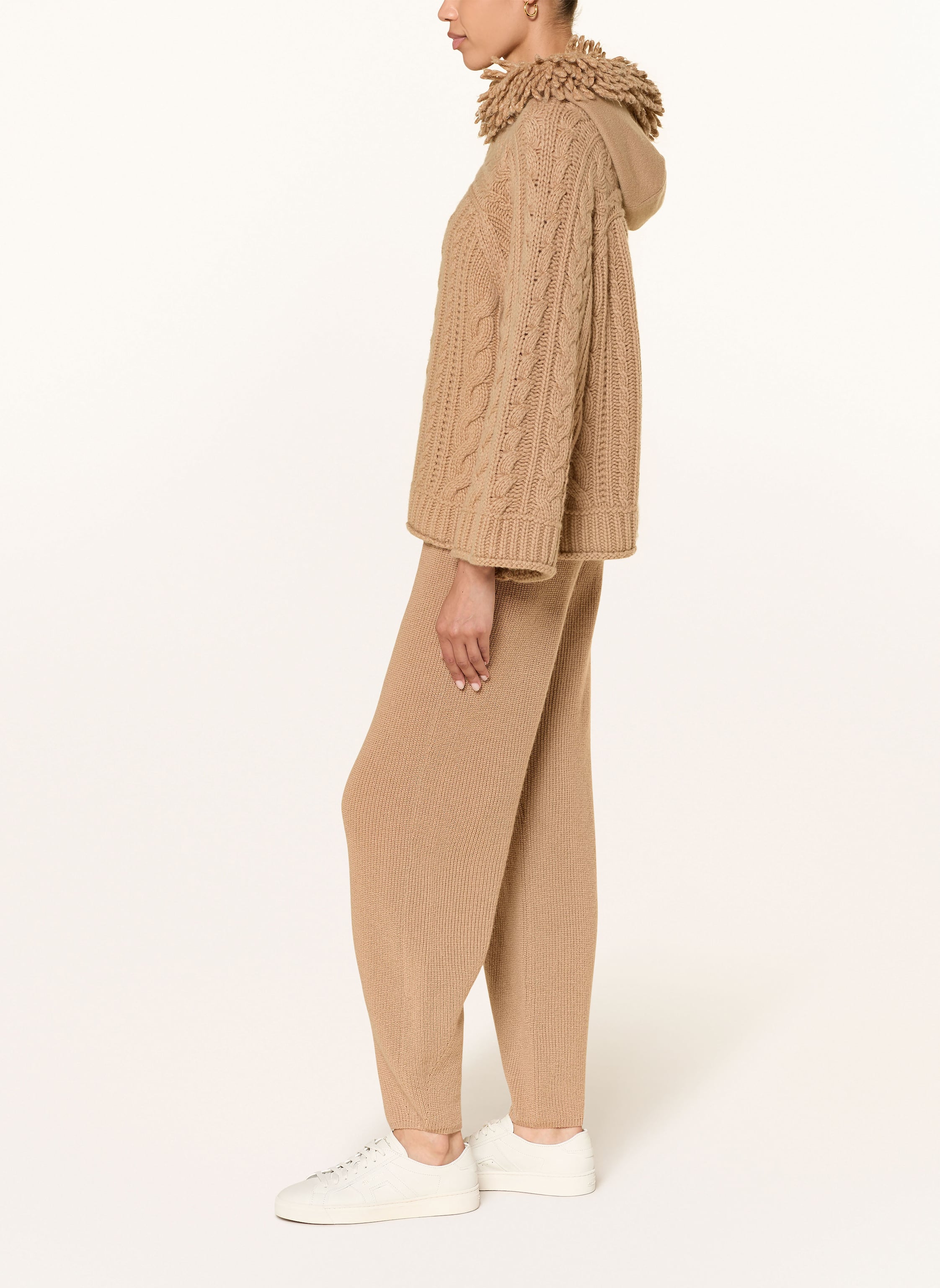 Thumbnail - Marc Cain Strick-Hoodie Mit Cashmere Und Pailletten grau