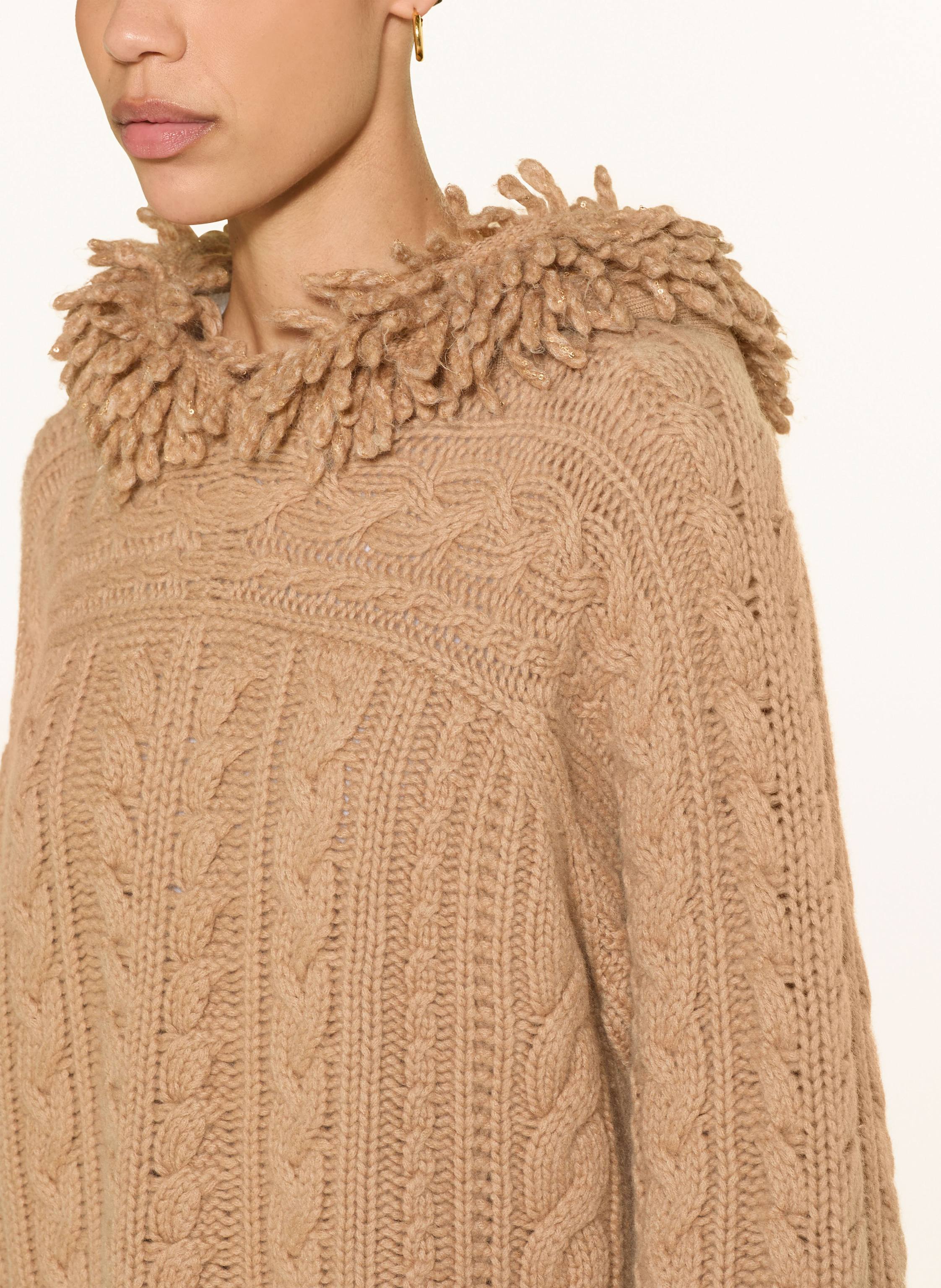 Thumbnail - Marc Cain Strick-Hoodie Mit Cashmere Und Pailletten grau