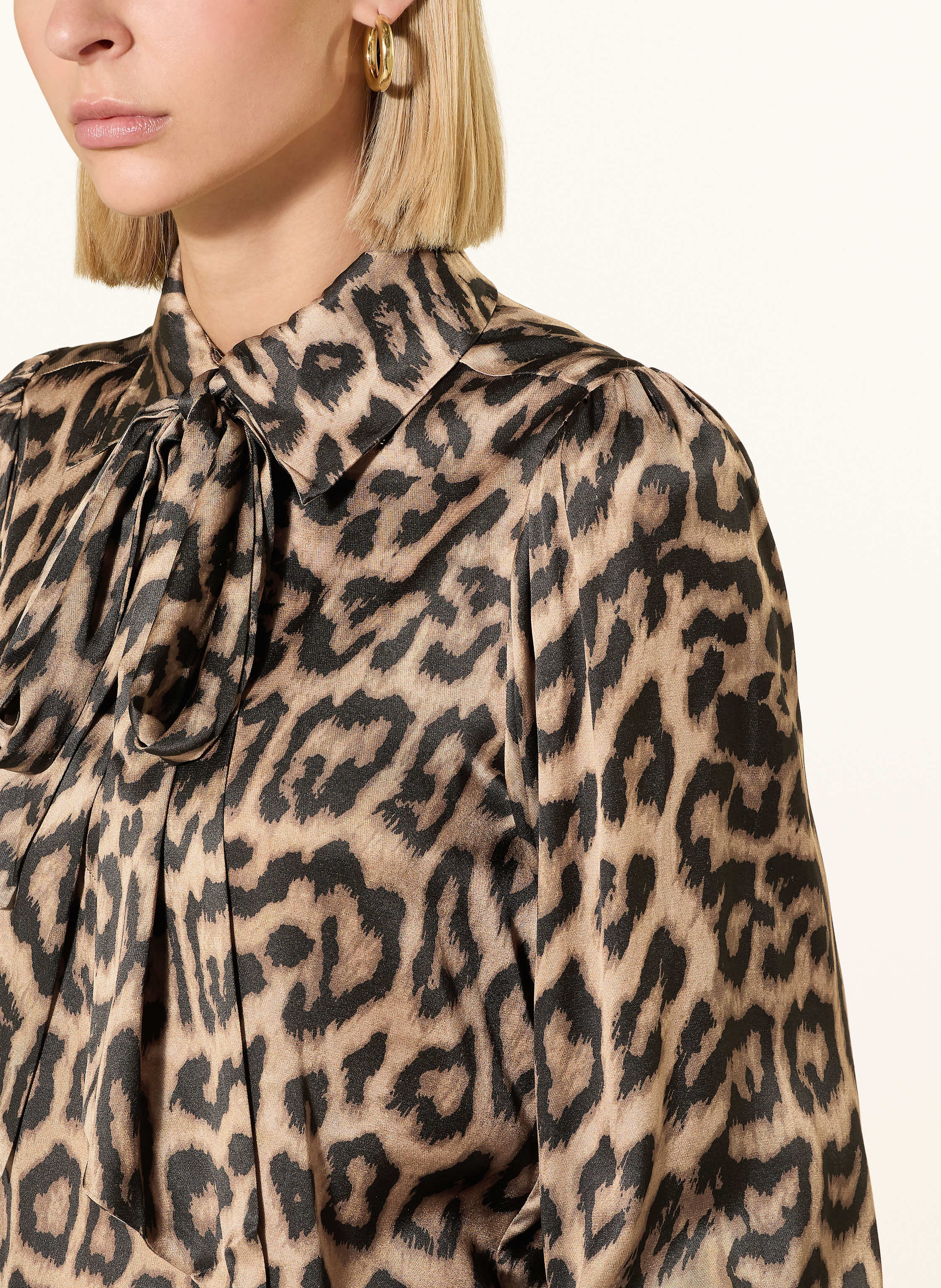 Thumbnail - Dea Kudibal Blusenshirt Kikkidea Aus Seide Mit Abnehmbarer Schluppe braun