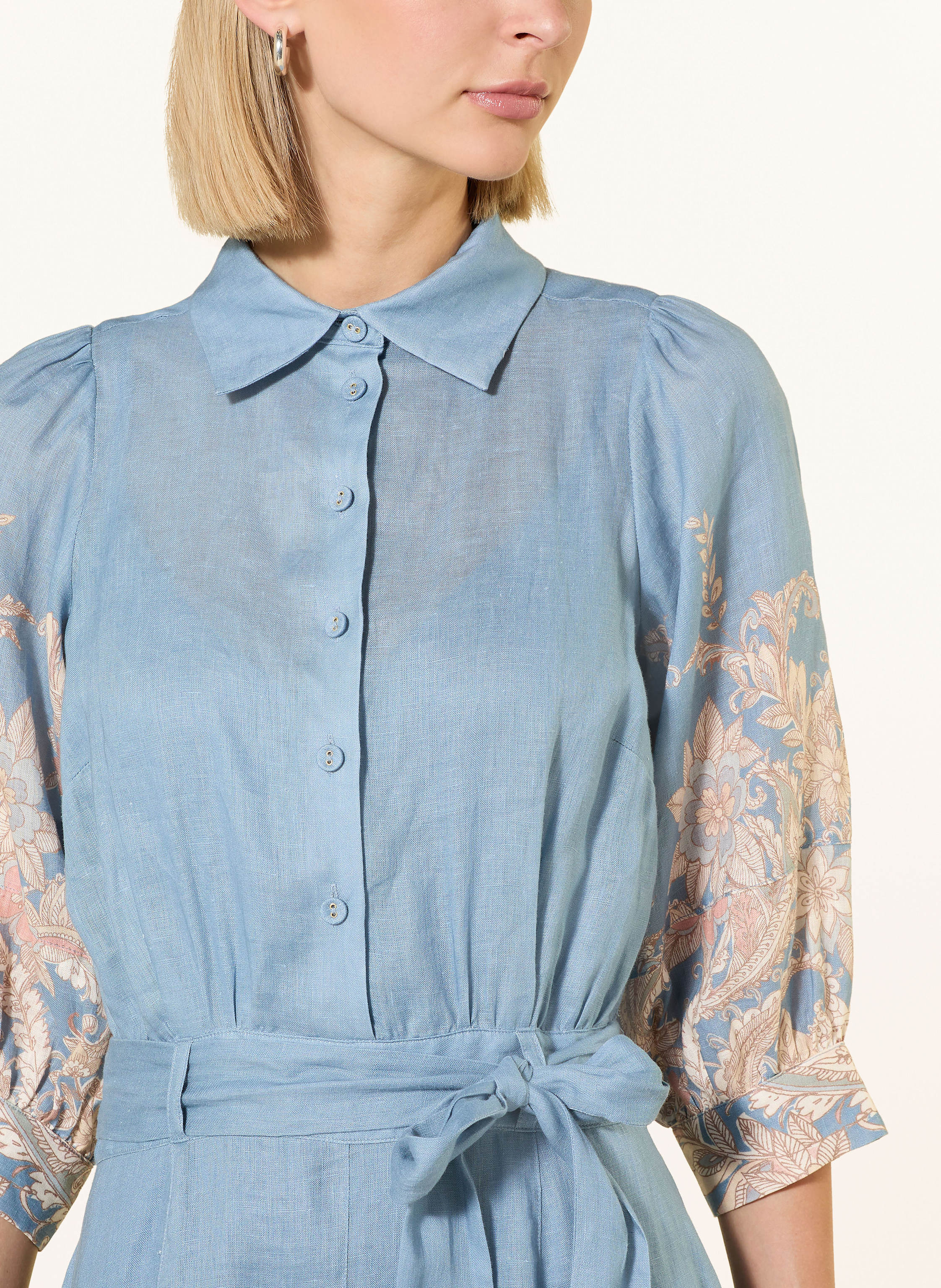 Thumbnail - Dea Kudibal Hemdblusenkleid Palmadea Aus Leinen Mit 3/4-Arm blau