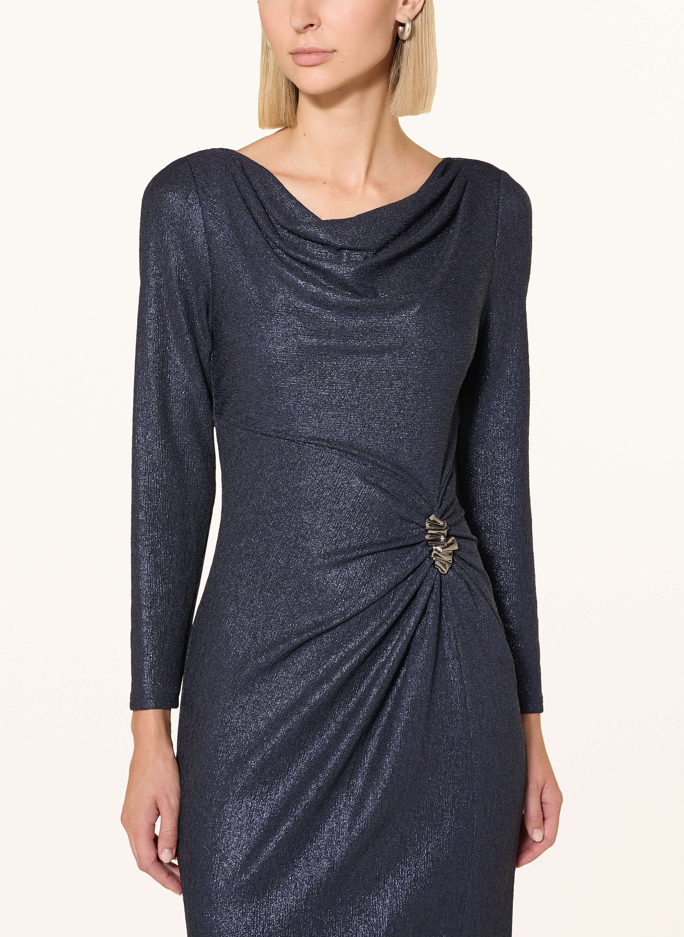 Thumbnail - Vera Mont Abendkleid Mit Glitzergarn blau