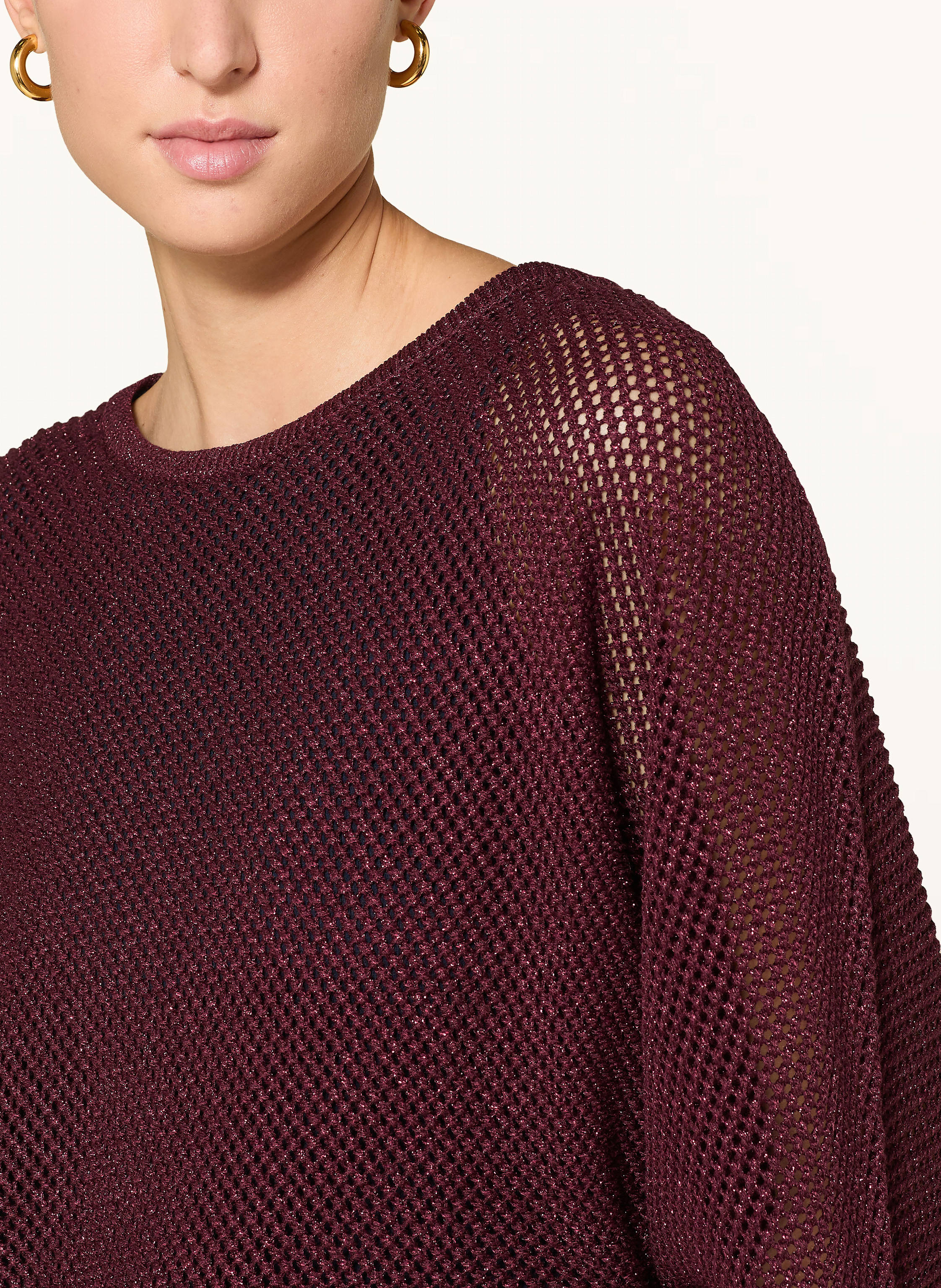Thumbnail - V By Vera Mont Pullover Mit Glitzergarn rot