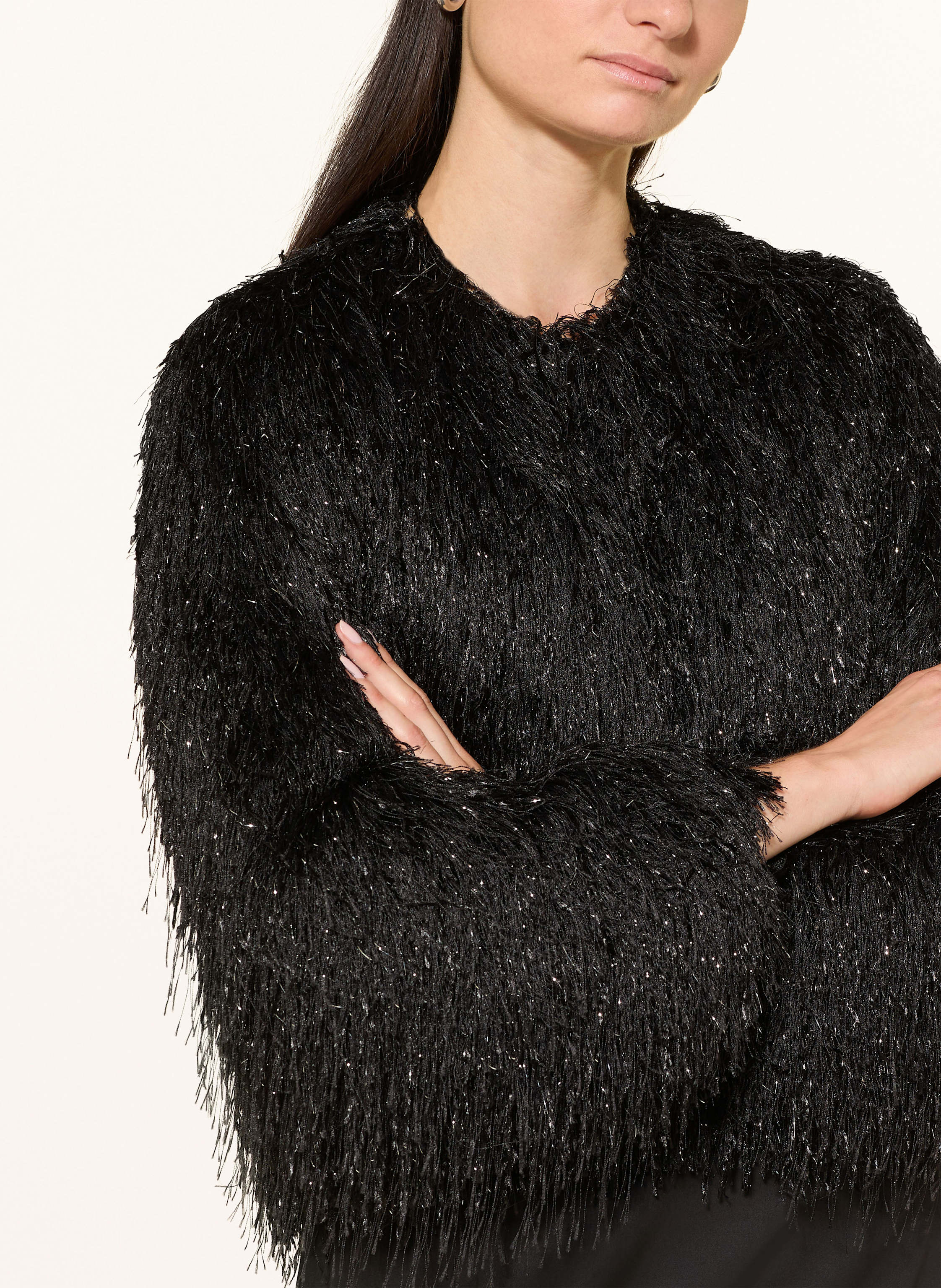 Thumbnail - V By Vera Mont Bolero Mit Glitzergarn schwarz