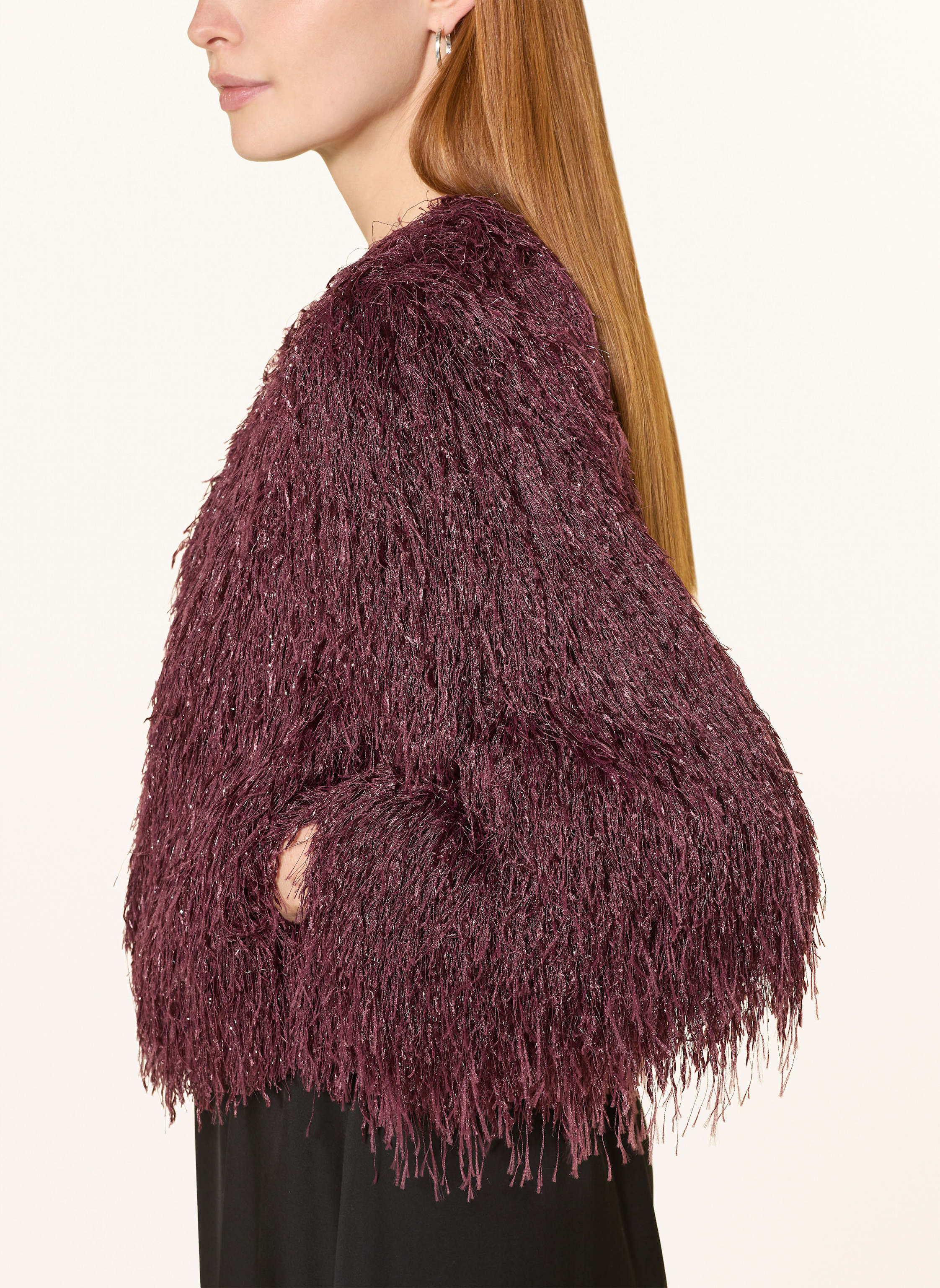 Thumbnail - V By Vera Mont Bolero Mit Glitzergarn rot