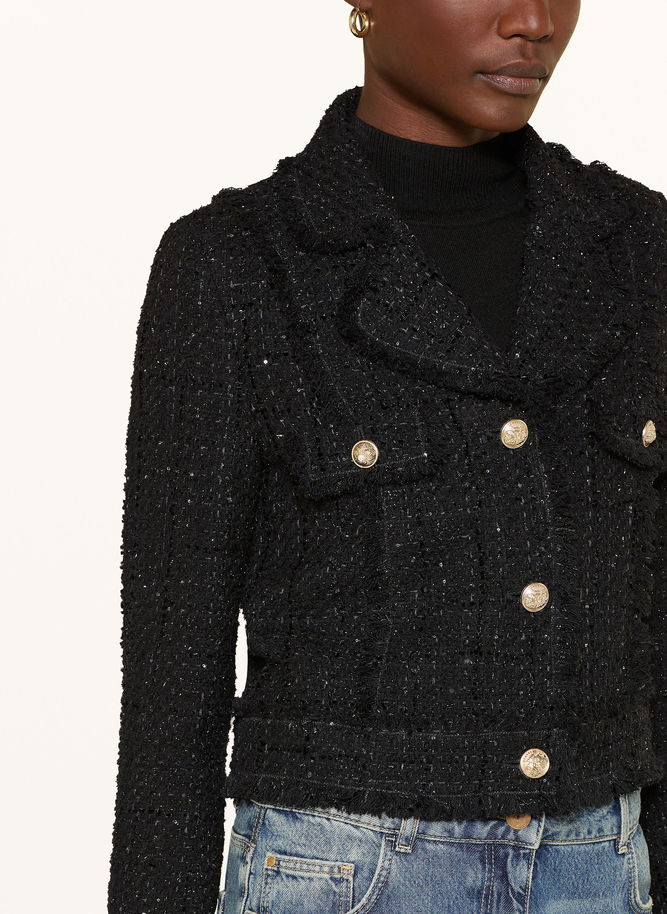 Thumbnail - Lilienfels Bouclé-Blazer Mit Pailletten schwarz