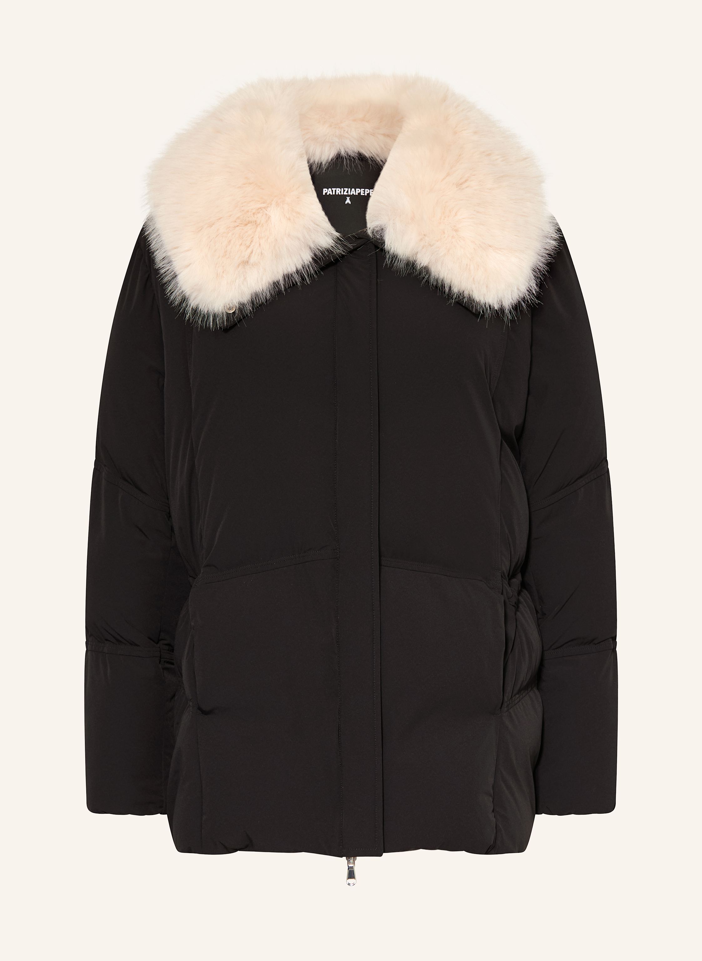 Patrizia Pepe Steppjacke Piumino Mit Kunstfell schwarz