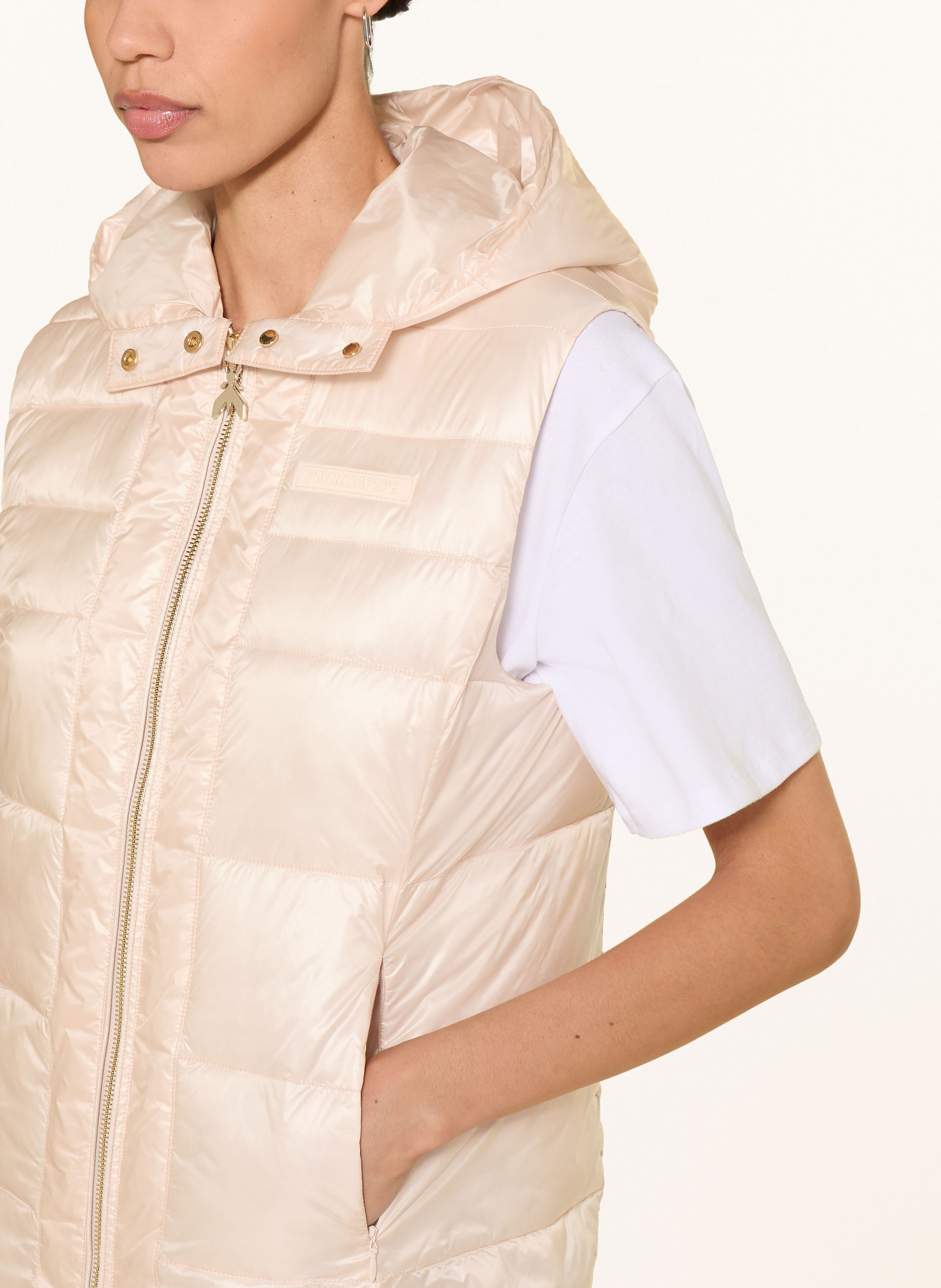 Thumbnail - Patrizia Pepe Steppweste Mit Abnehmbarer Kapuze rosa