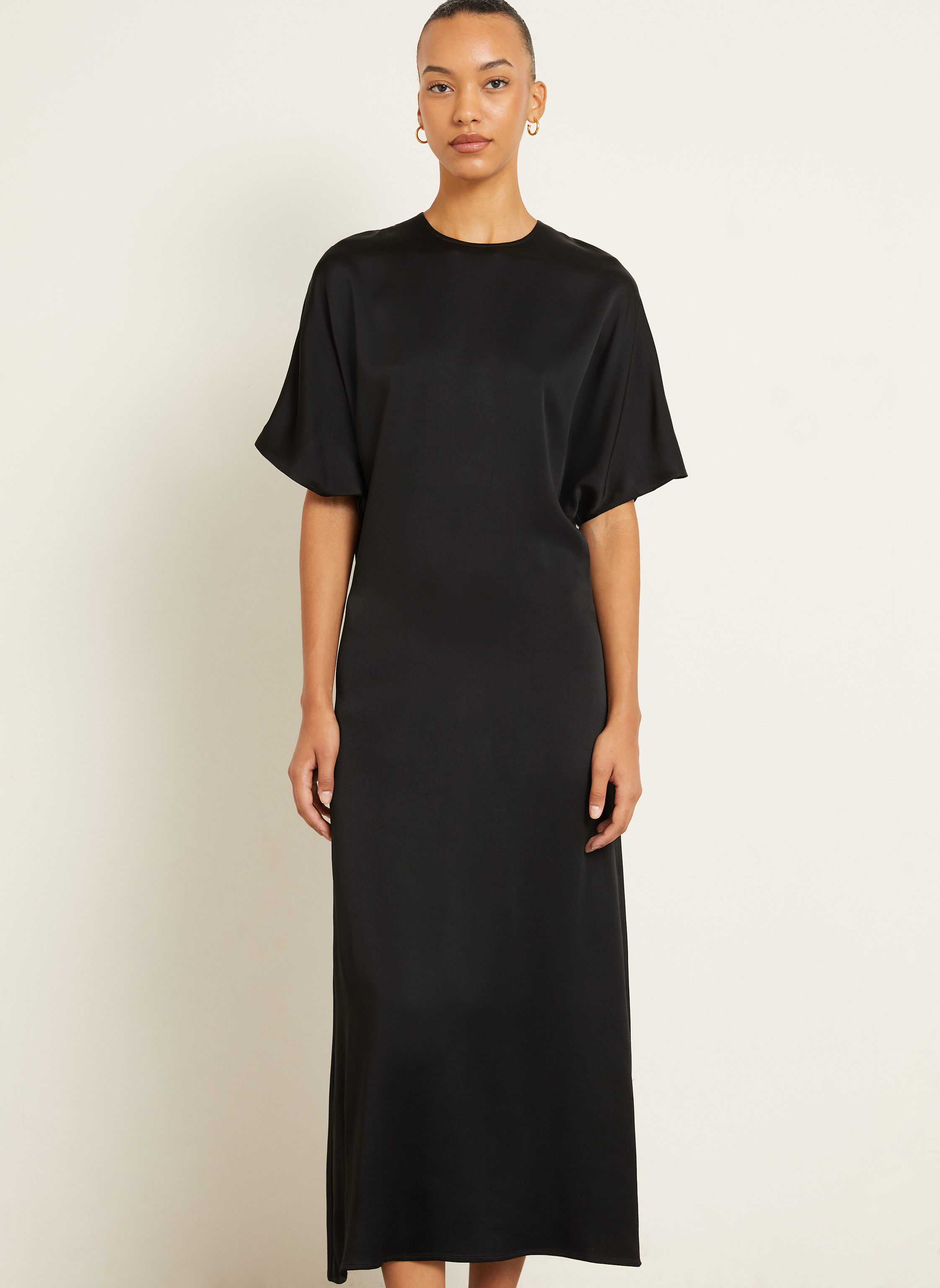 Thumbnail - Gauchere Cocktailkleid Aus Satin schwarz