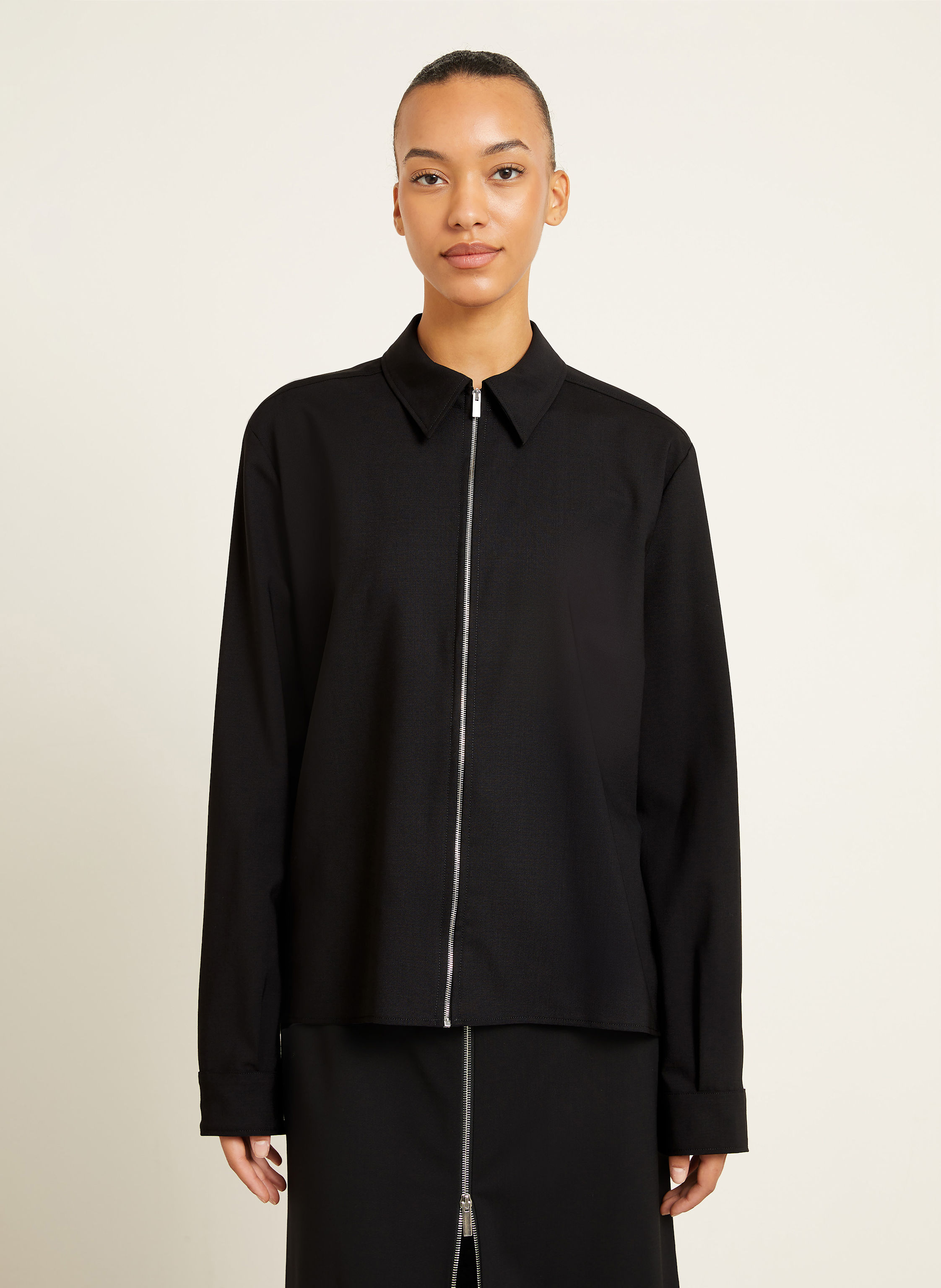 Thumbnail - Gauchere Bluse schwarz