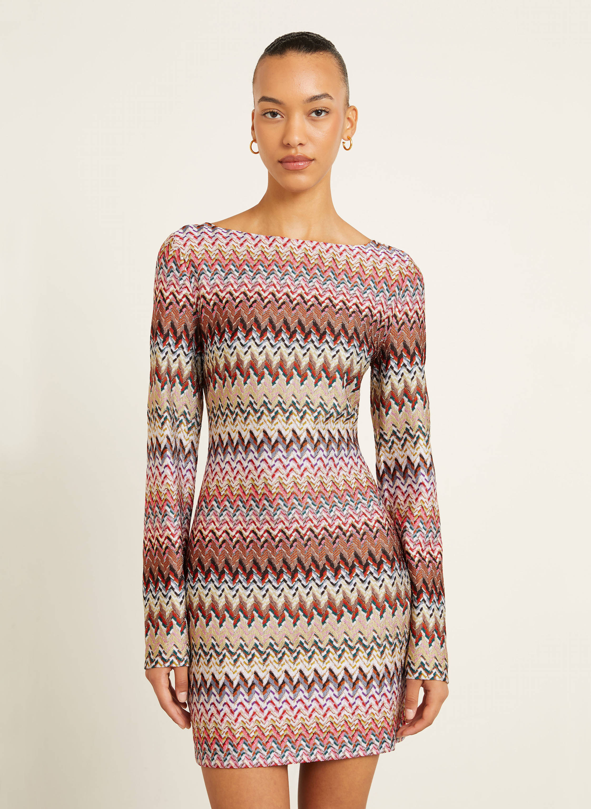 Thumbnail - Missoni Strickkleid Mit Glitzergarn pink