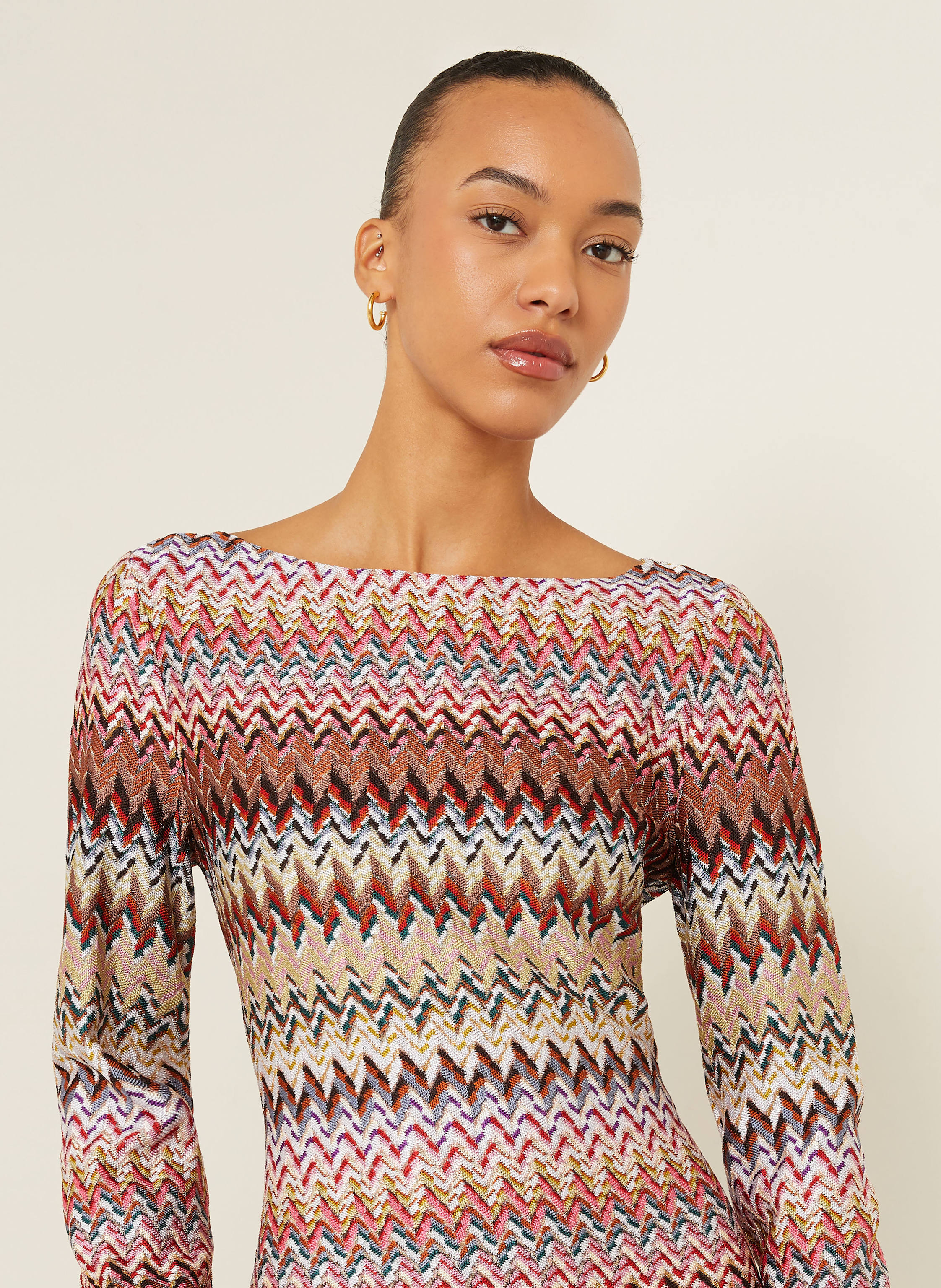 Thumbnail - Missoni Strickkleid Mit Glitzergarn pink