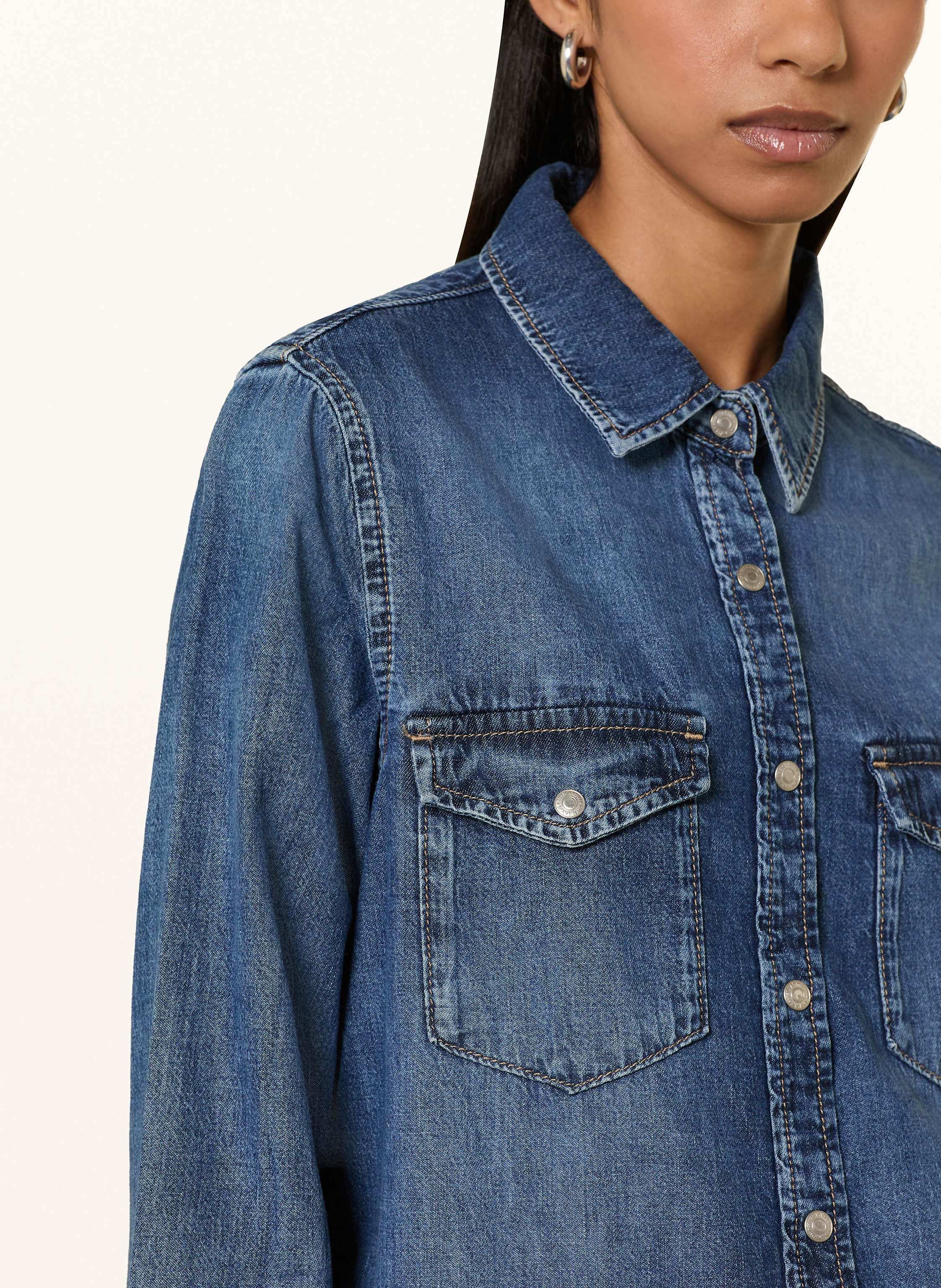 Thumbnail - Mavi Jeansbluse Merida blau