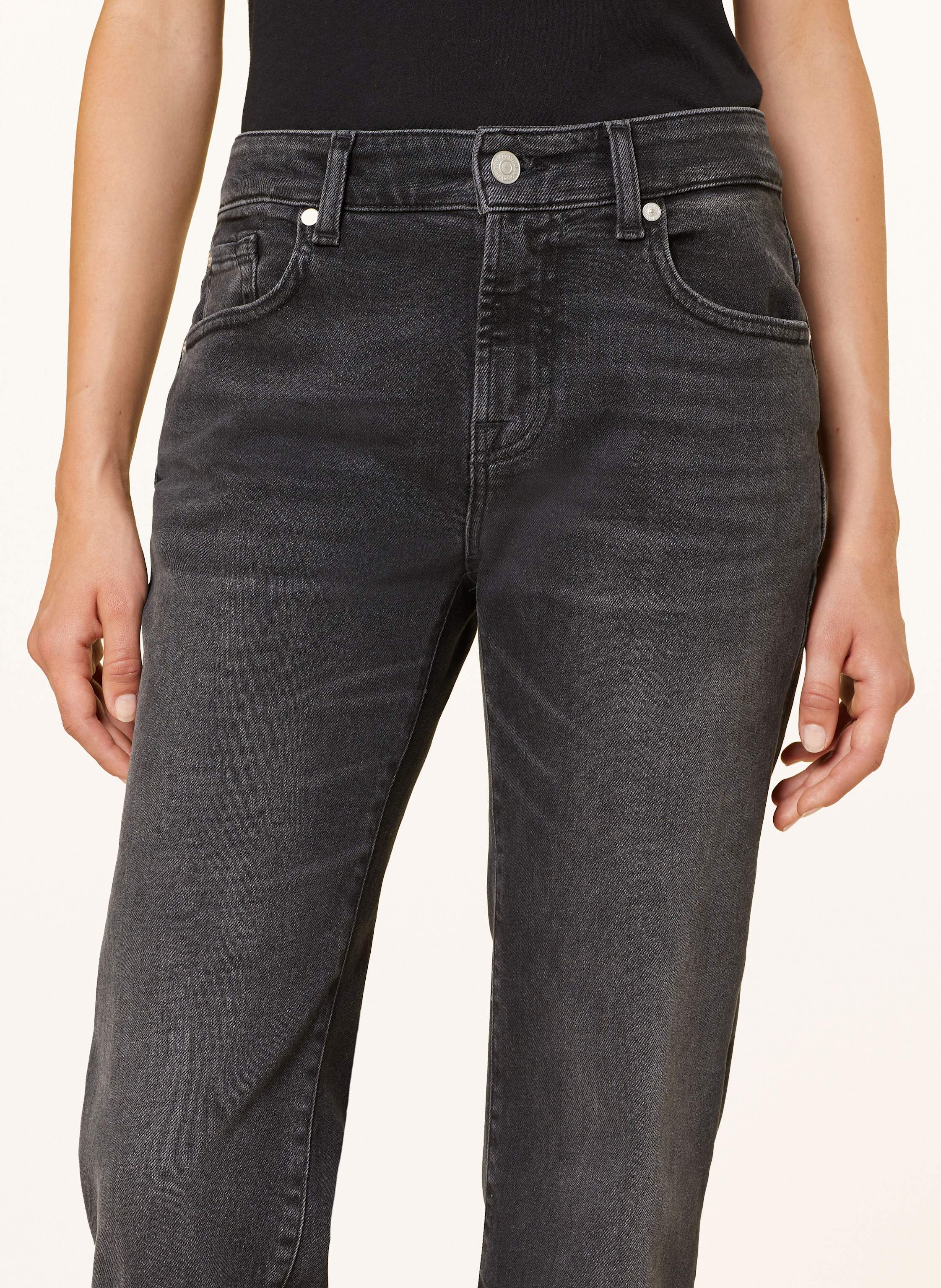 Thumbnail - 7 For All Mankind Straight Jeans Calie Straight Ankle schwarz