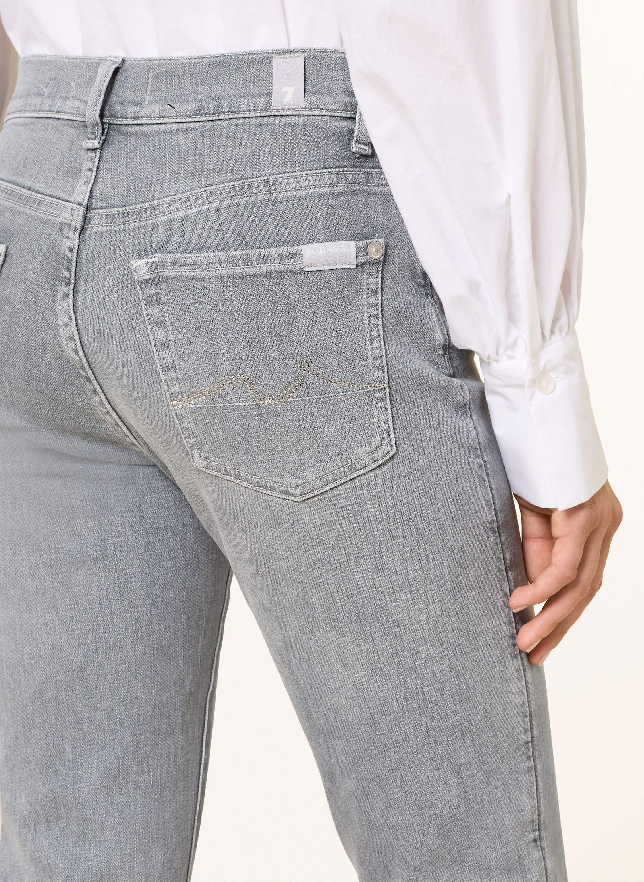 Thumbnail - 7 For All Mankind Bootcut Jeans Mit Schmucksteinen grau
