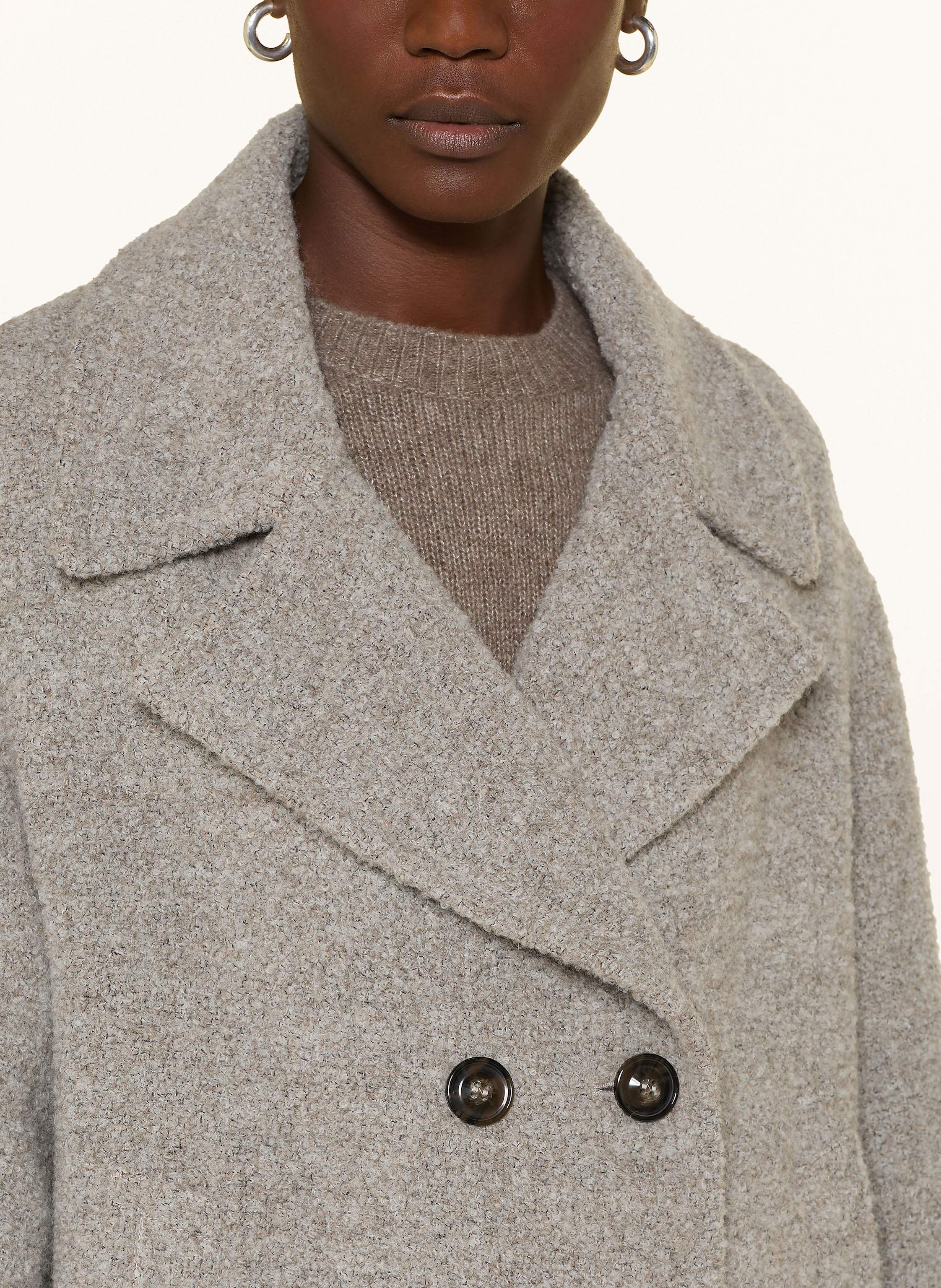 Thumbnail - Icons Cinzia Rocca Bouclé-Jacke beige