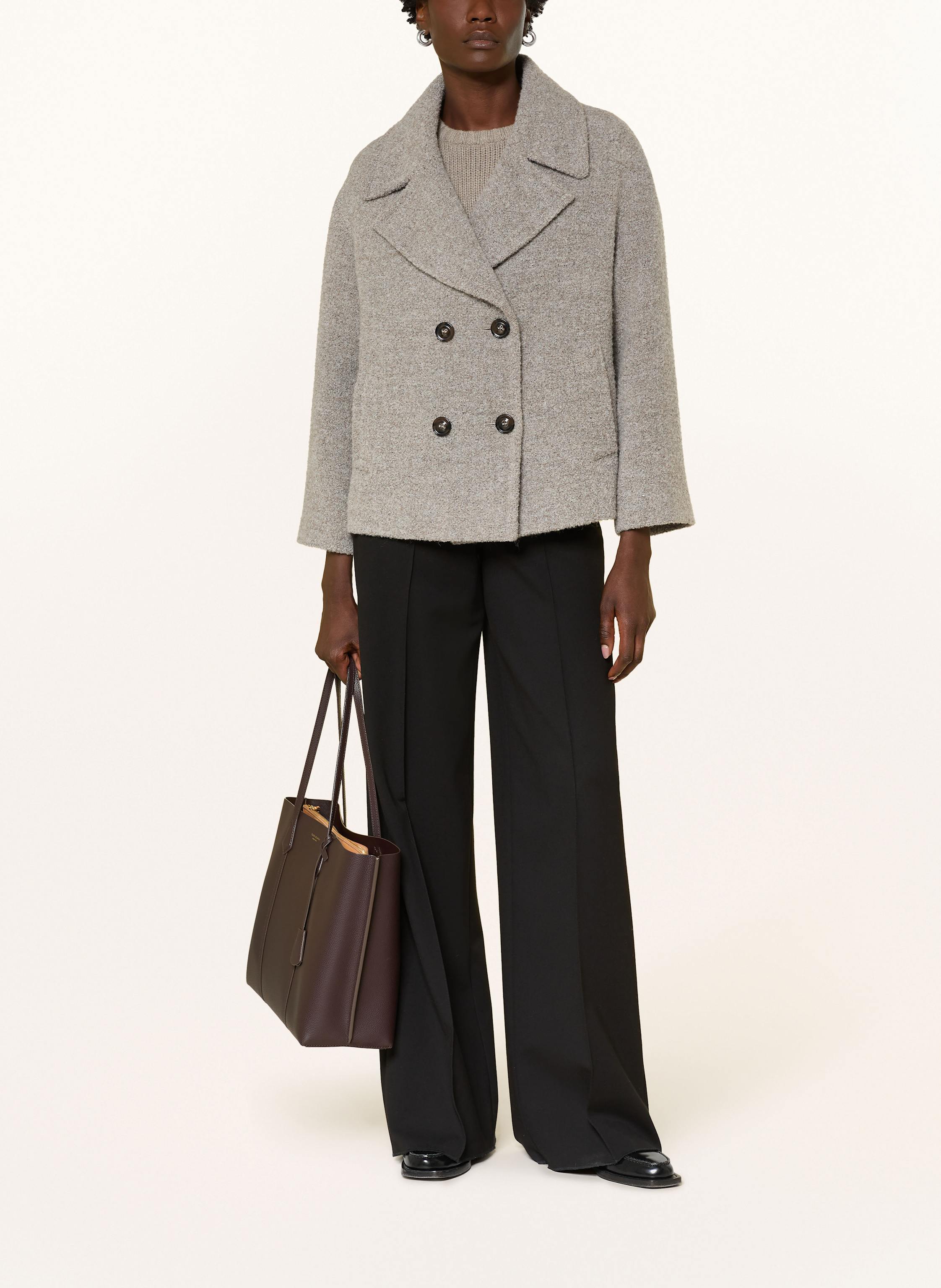 Thumbnail - Icons Cinzia Rocca Bouclé-Jacke beige