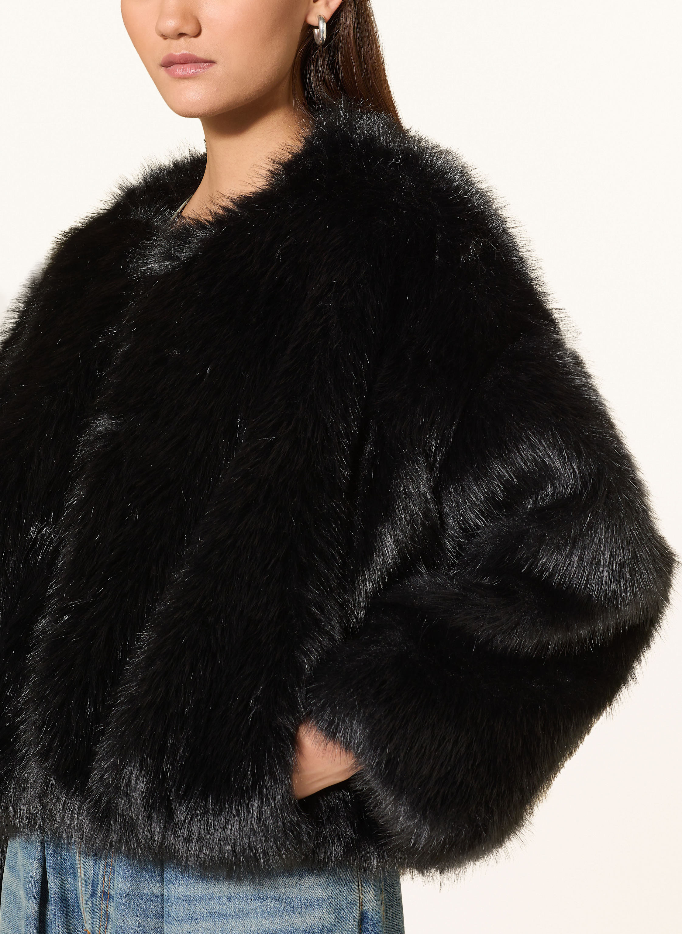 Thumbnail - Drykorn Kunstfell-Jacke Kilchurn schwarz