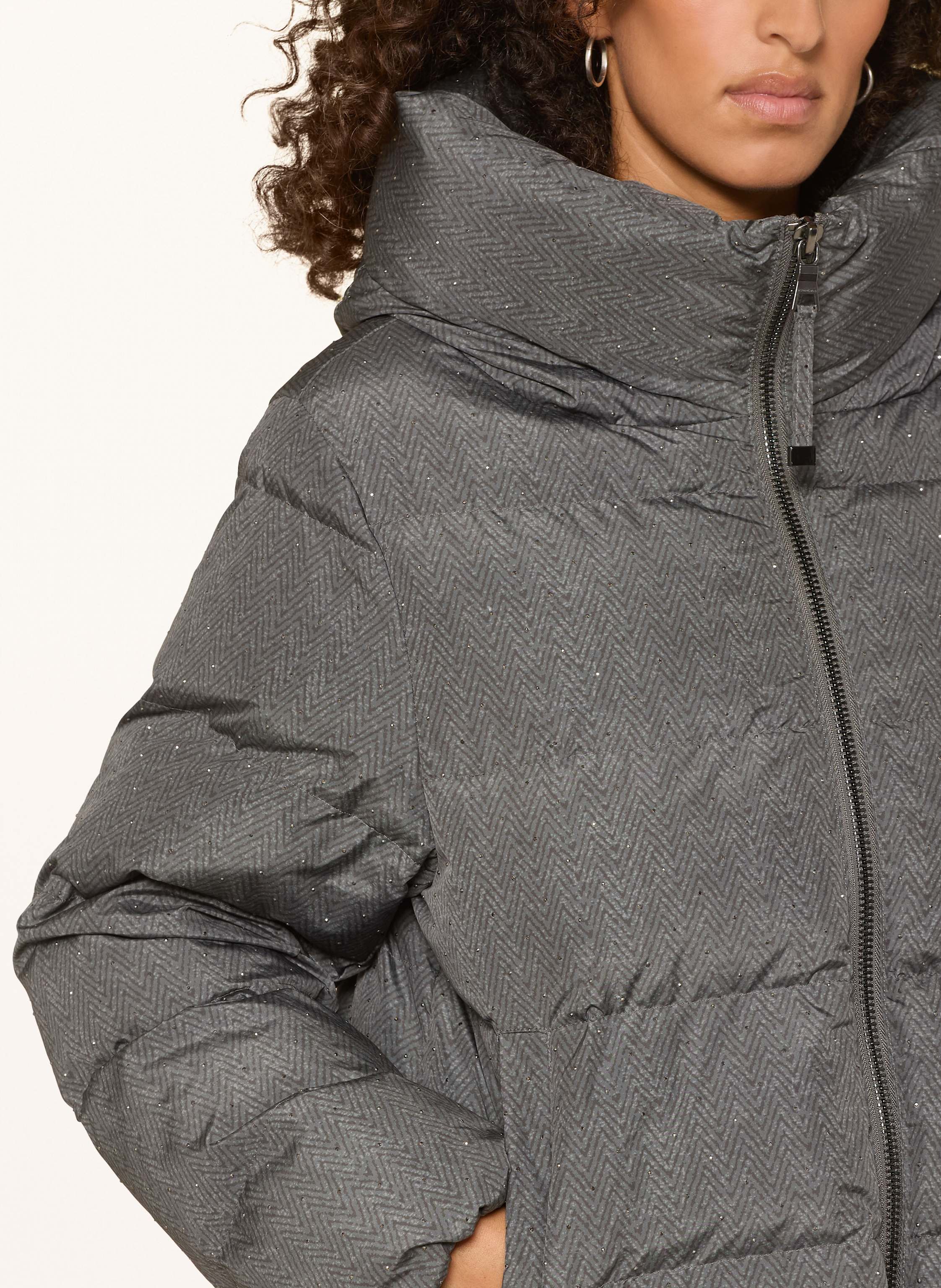 Thumbnail - Blonde No.8 Steppjacke Mit Schmucksteinen grau