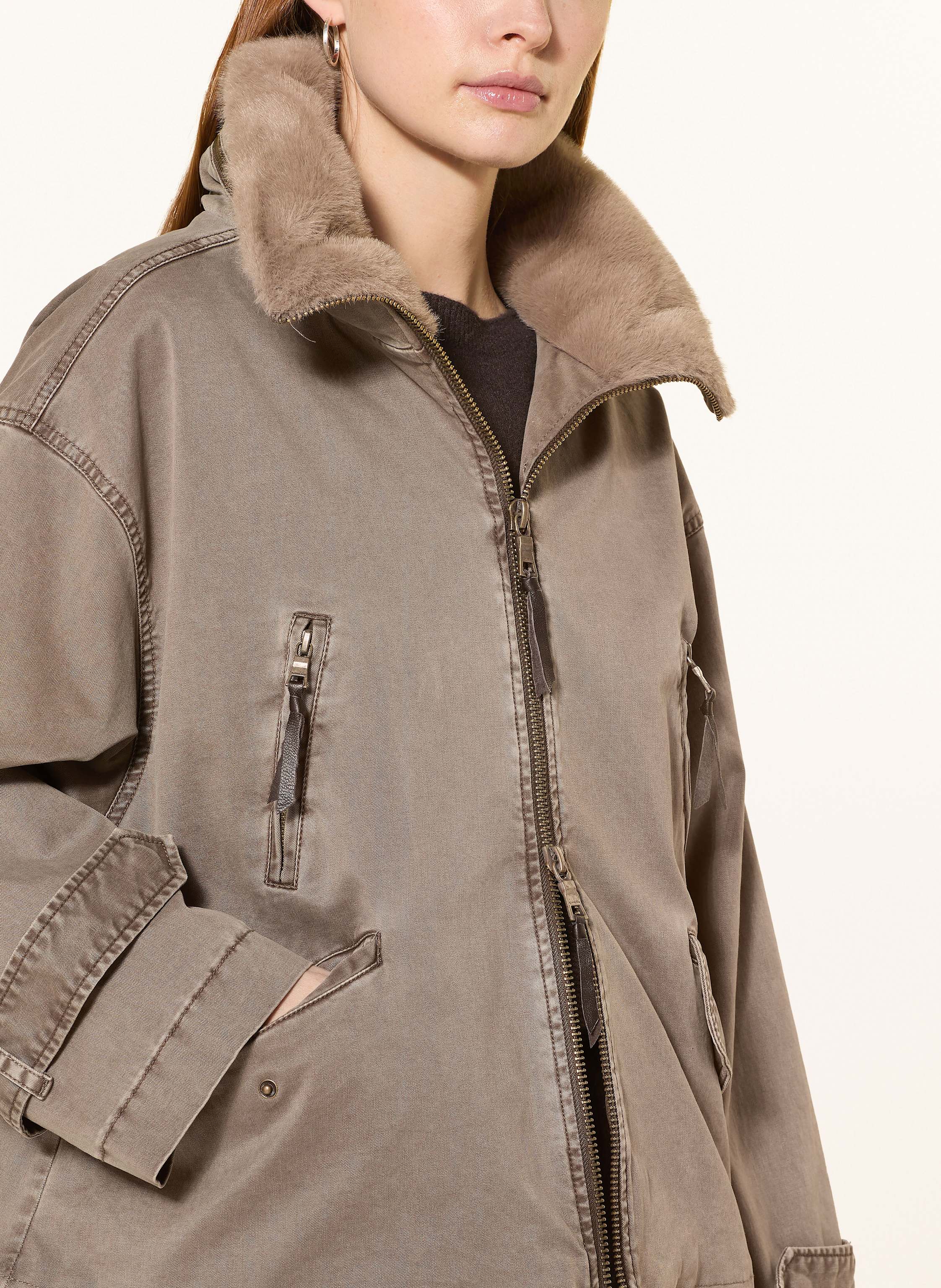 Thumbnail - Blonde No.8 Jacke Mit Kunstfell beige