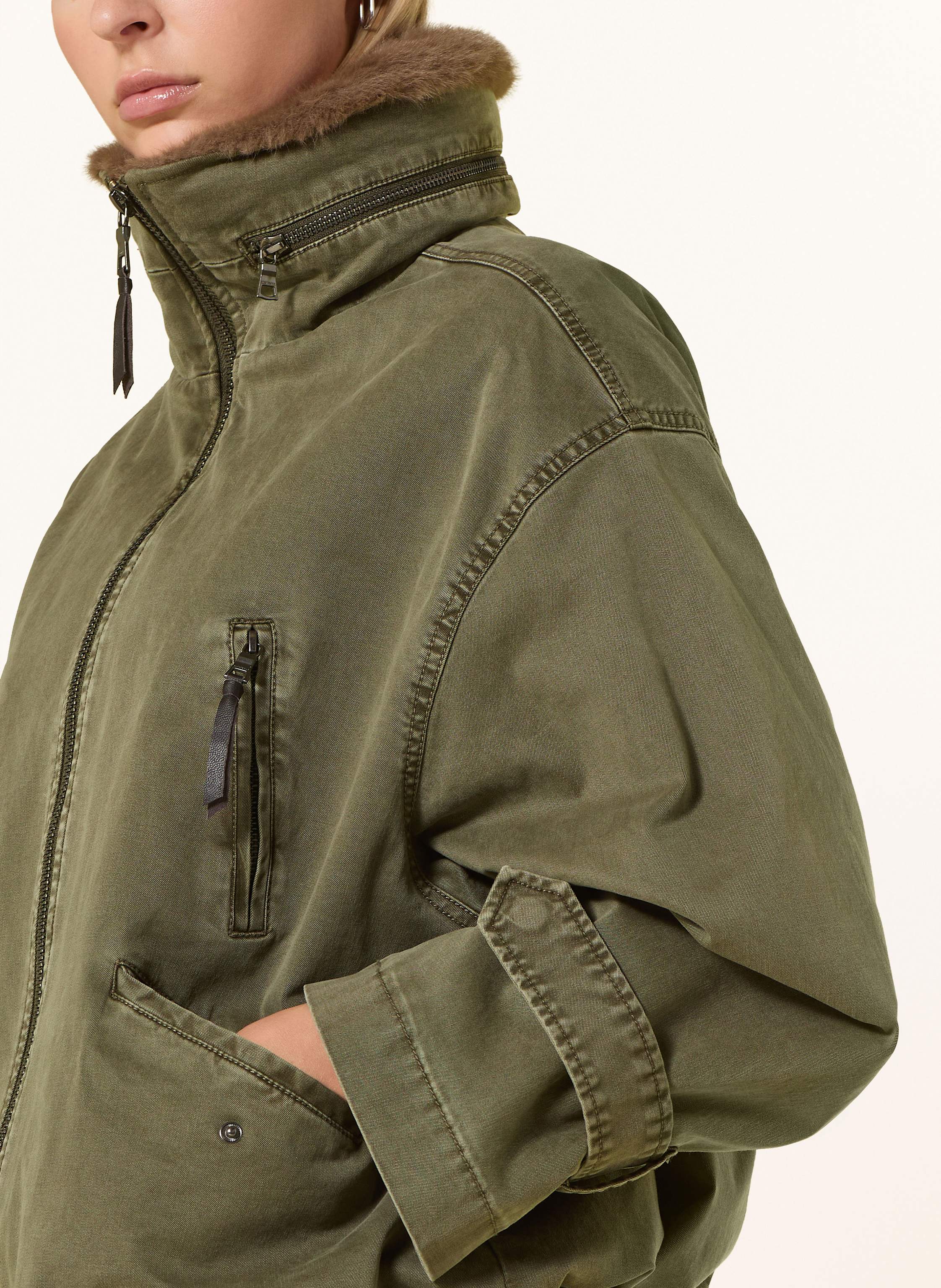 Thumbnail - Blonde No.8 Jacke Mit Kunstfell gruen