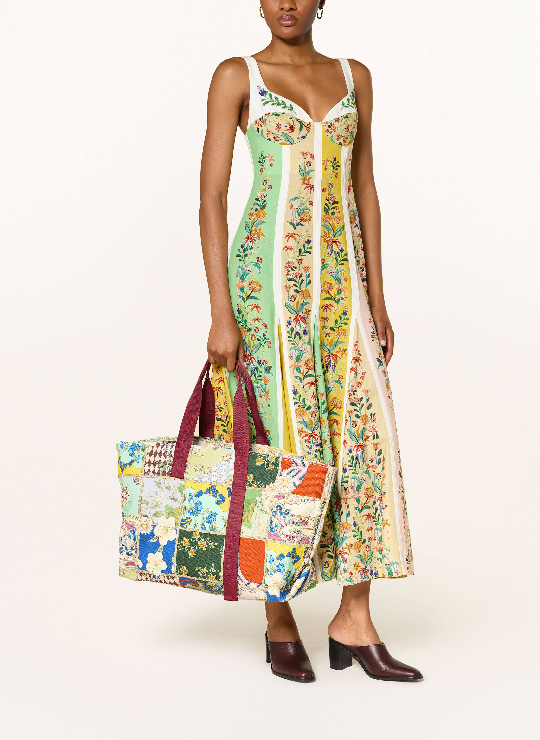 Thumbnail - Alémais Strandtasche Bianca gruen