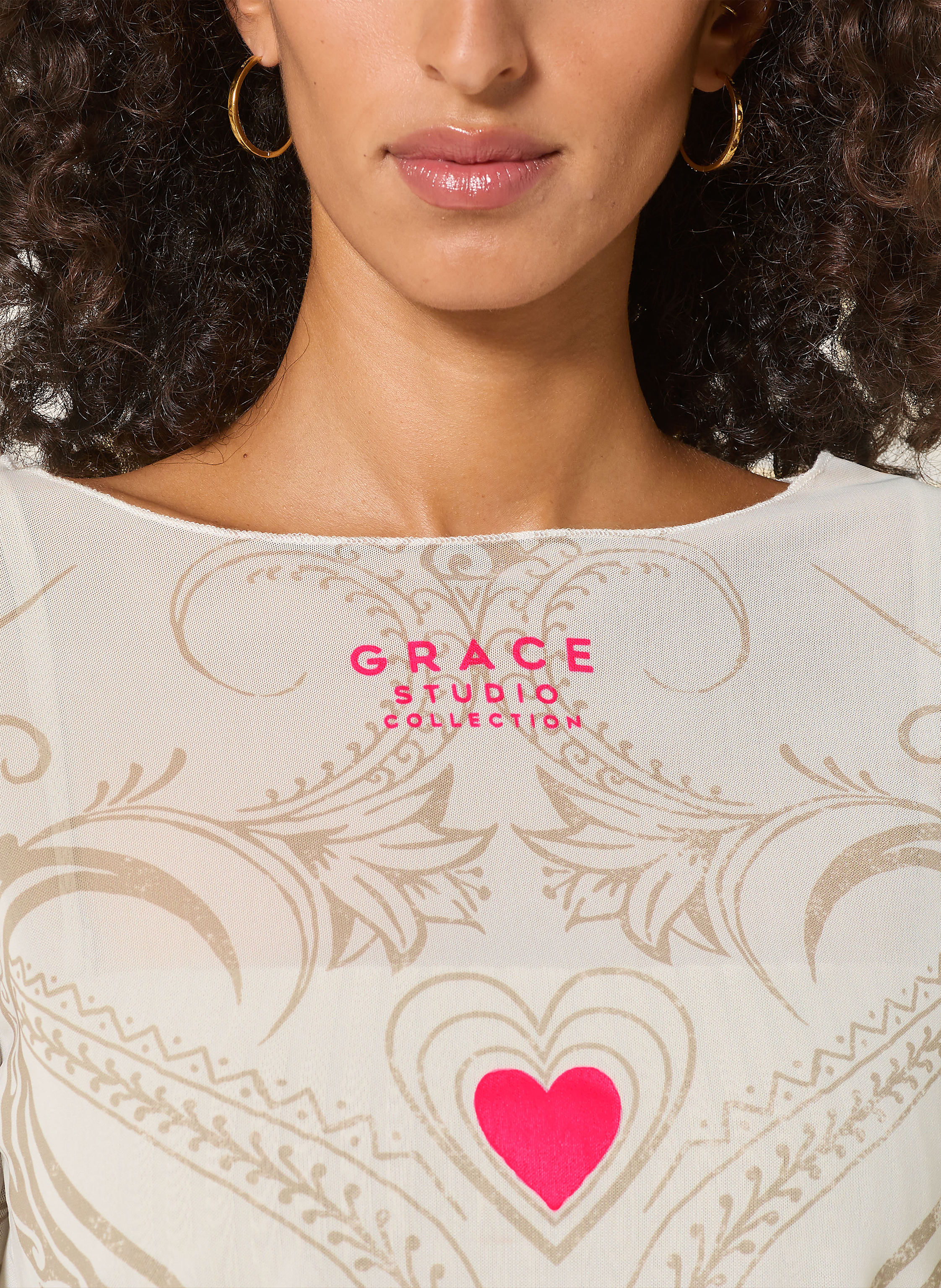 Thumbnail - Grace Longsleeve Aus Mesh weiss