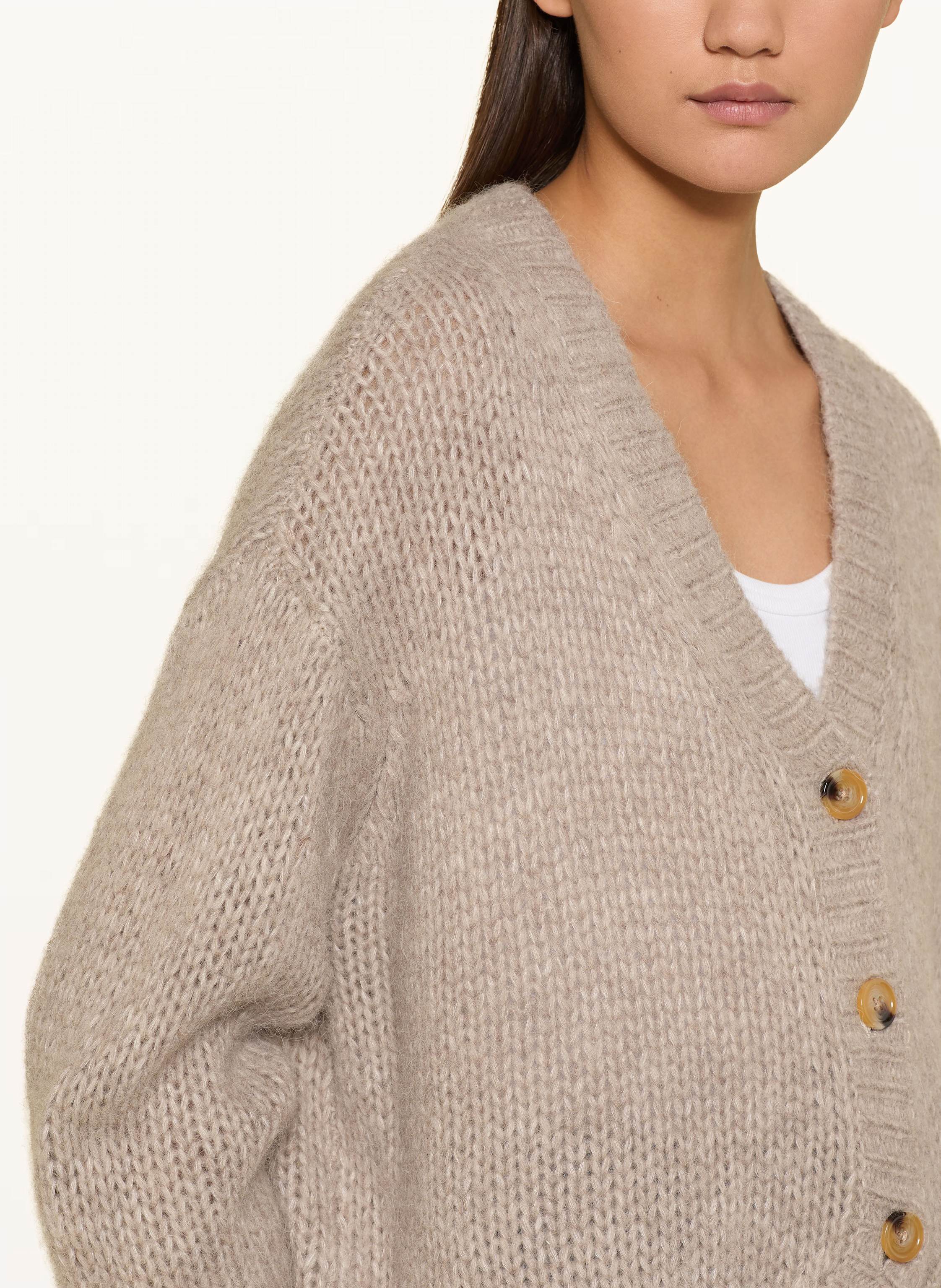 Thumbnail - Mrs & Hugs Strickjacke Mit Alpaka braun
