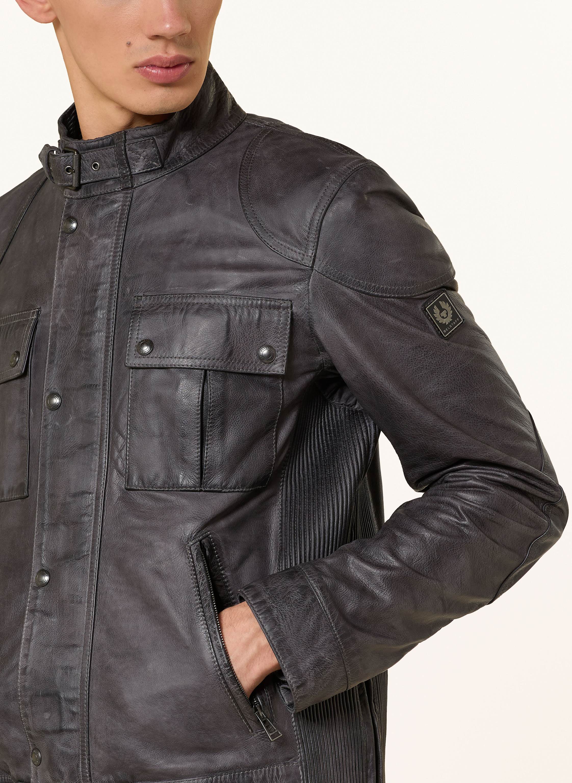 Thumbnail - Belstaff Lederjacke Legacy Gangster grau